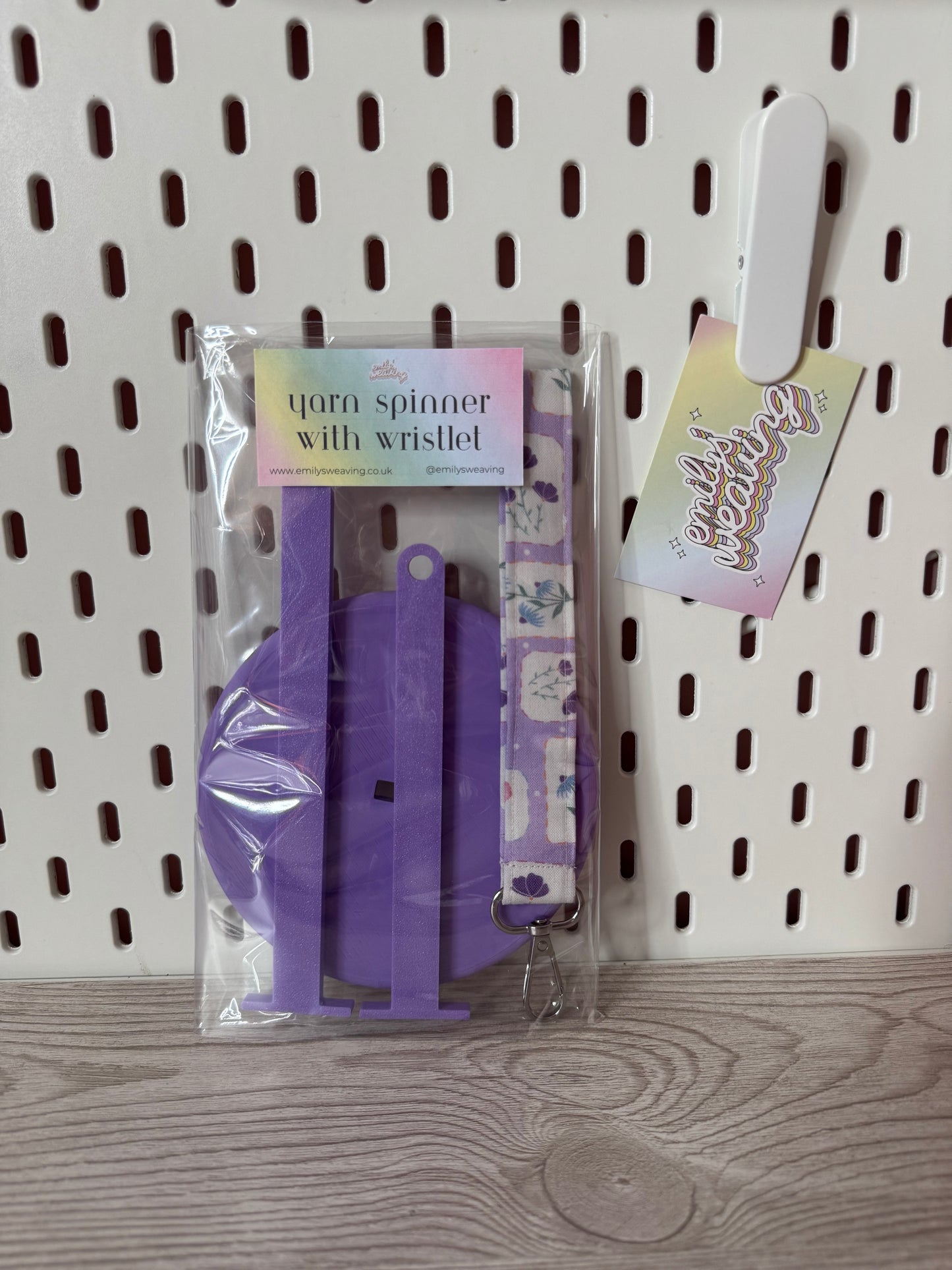 Purple Yarn Spinner with Stamp Wristlet