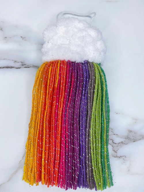 Mini Cloud Woven Wall Hanging - Rainbow Sparkle
