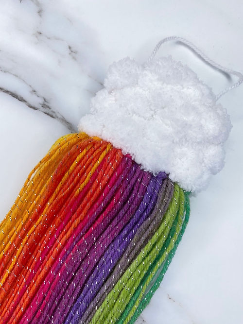 Mini Cloud Woven Wall Hanging - Rainbow Sparkle