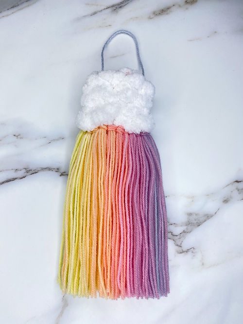 Mini Cloud Woven Wall Hanging - Muted Rainbow