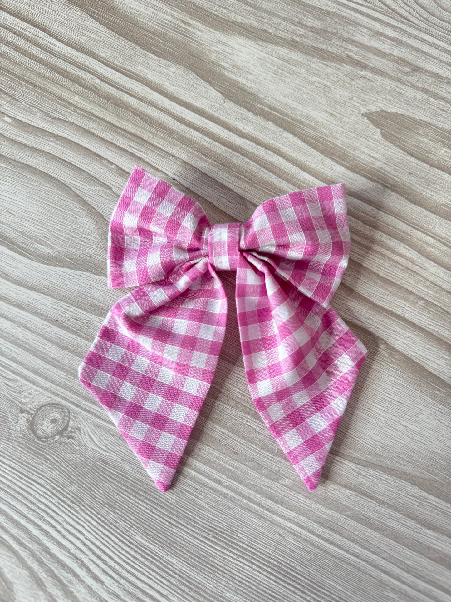 Small Pink Gingham Bow