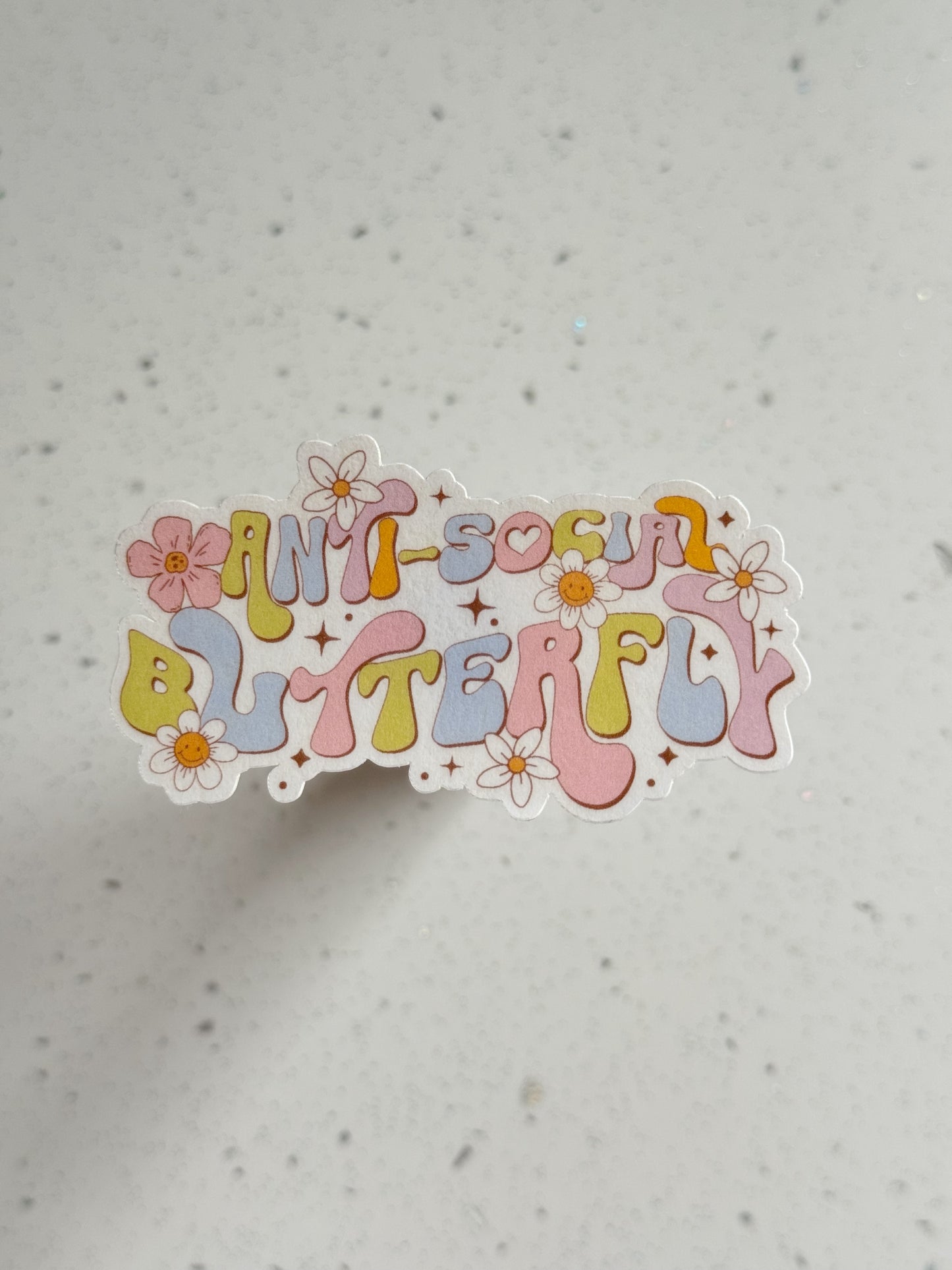 Anti Social Butterfly Sticker