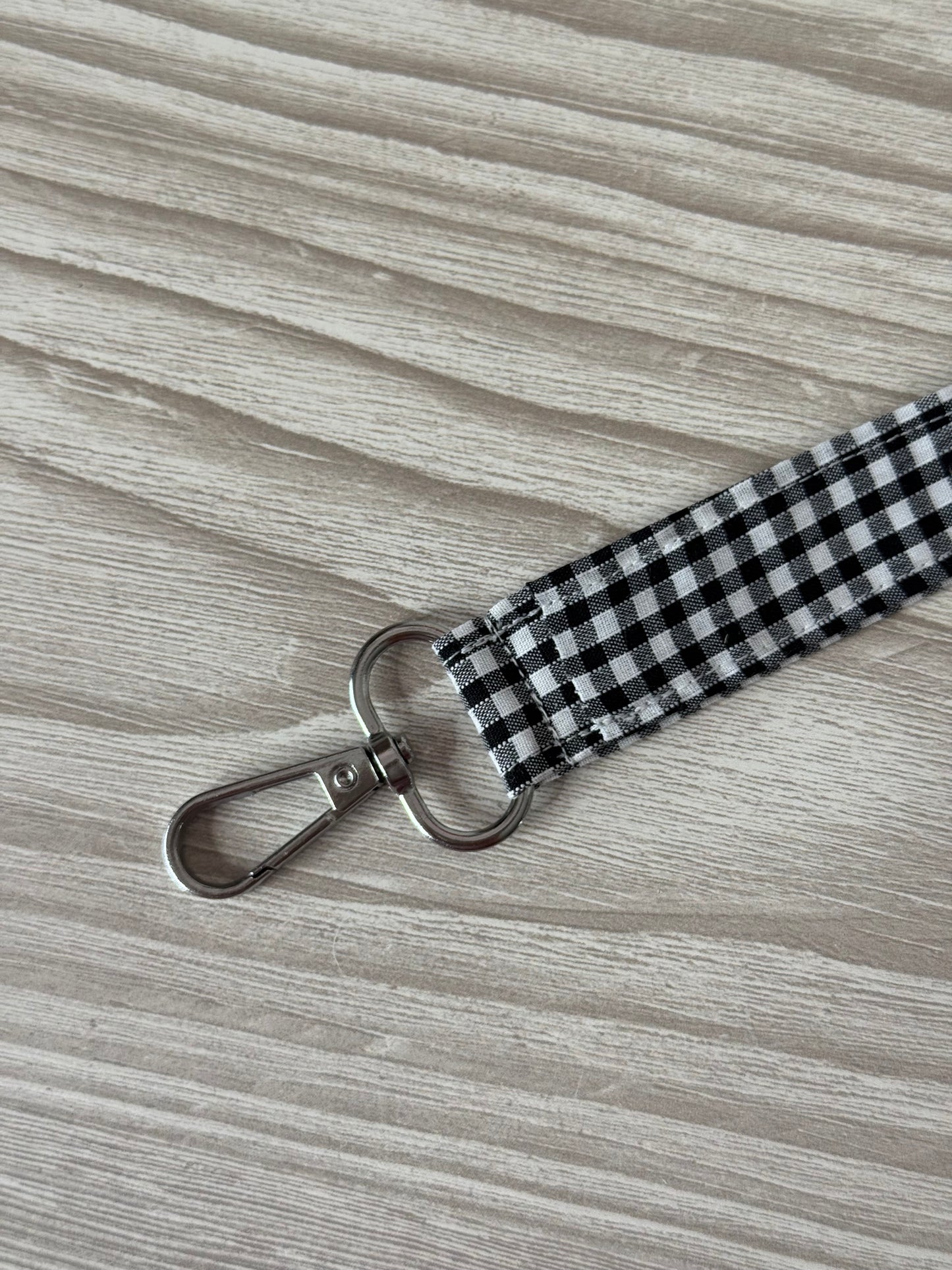 Black Yarn Spinner with Gingham Wristlet