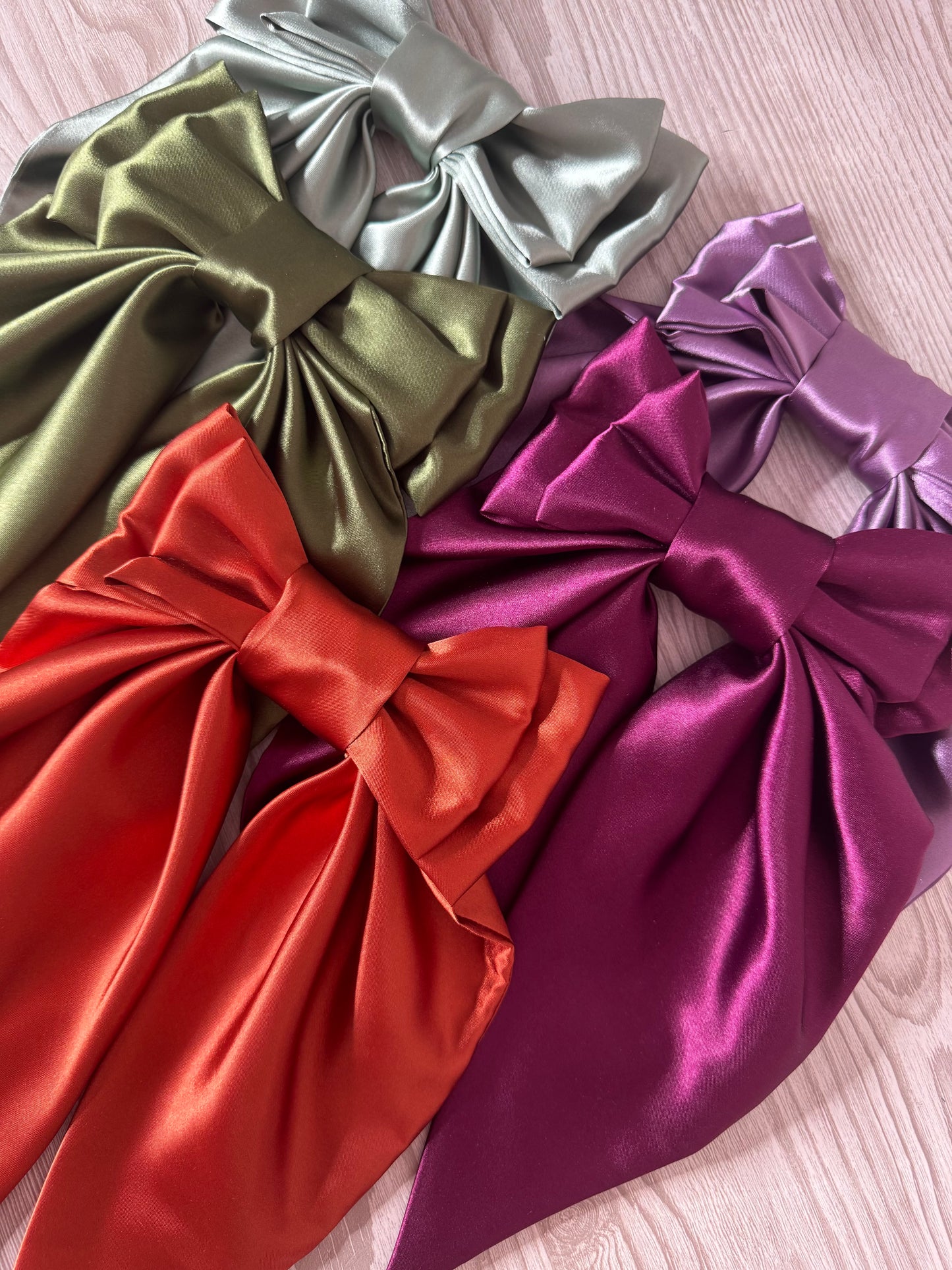 Extra Large Olive Silky Bow