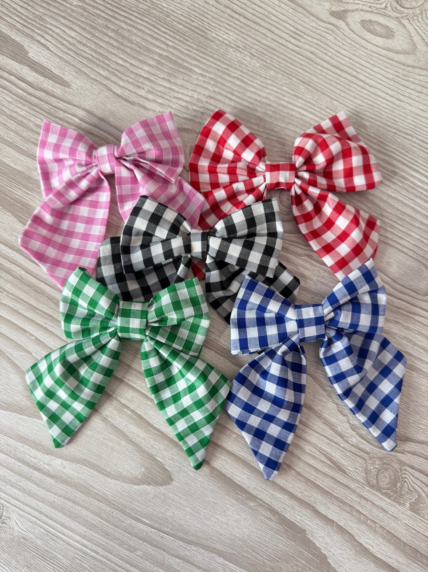 Small Blue Gingham Bow