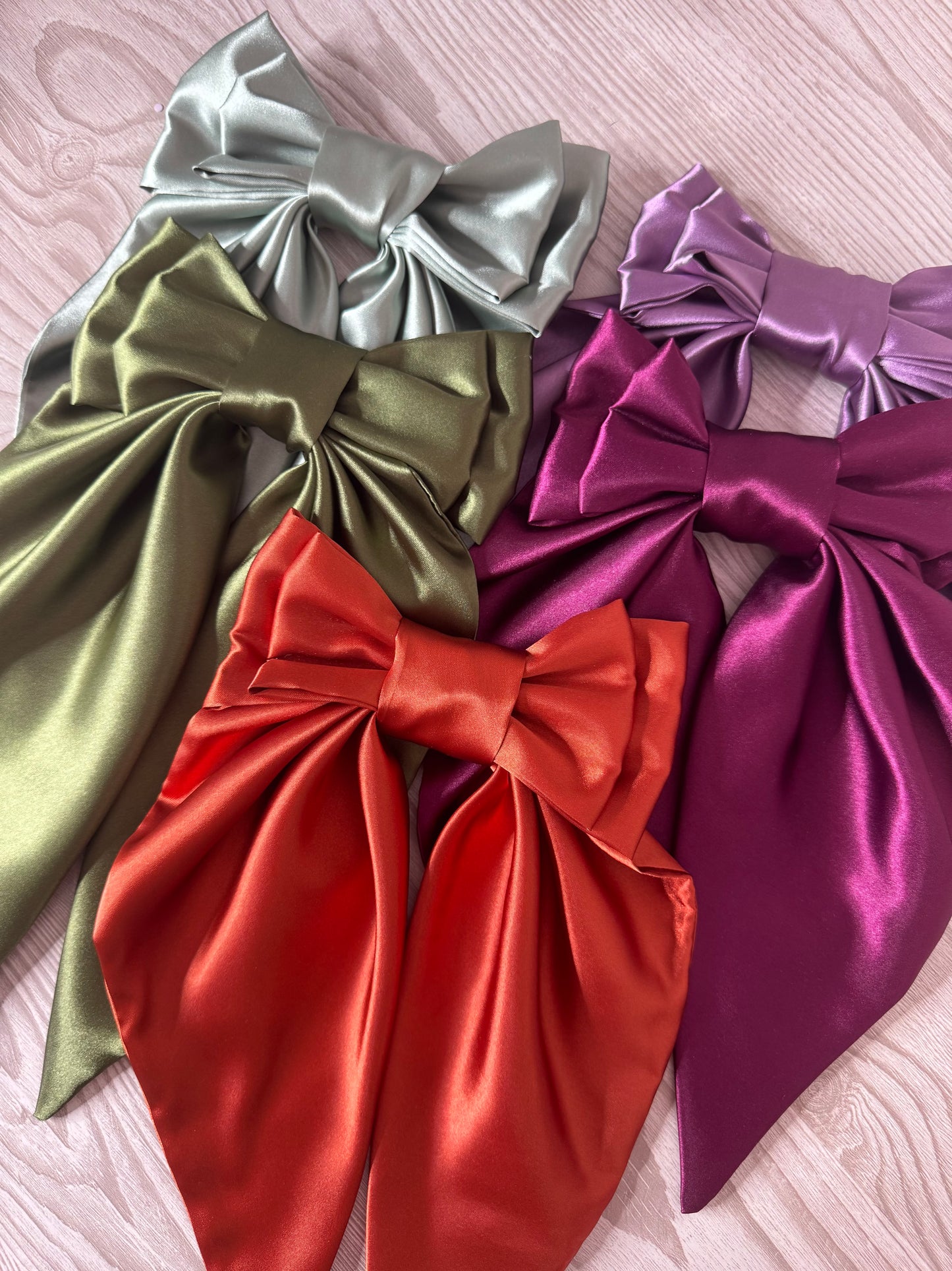 Extra Large Olive Silky Bow