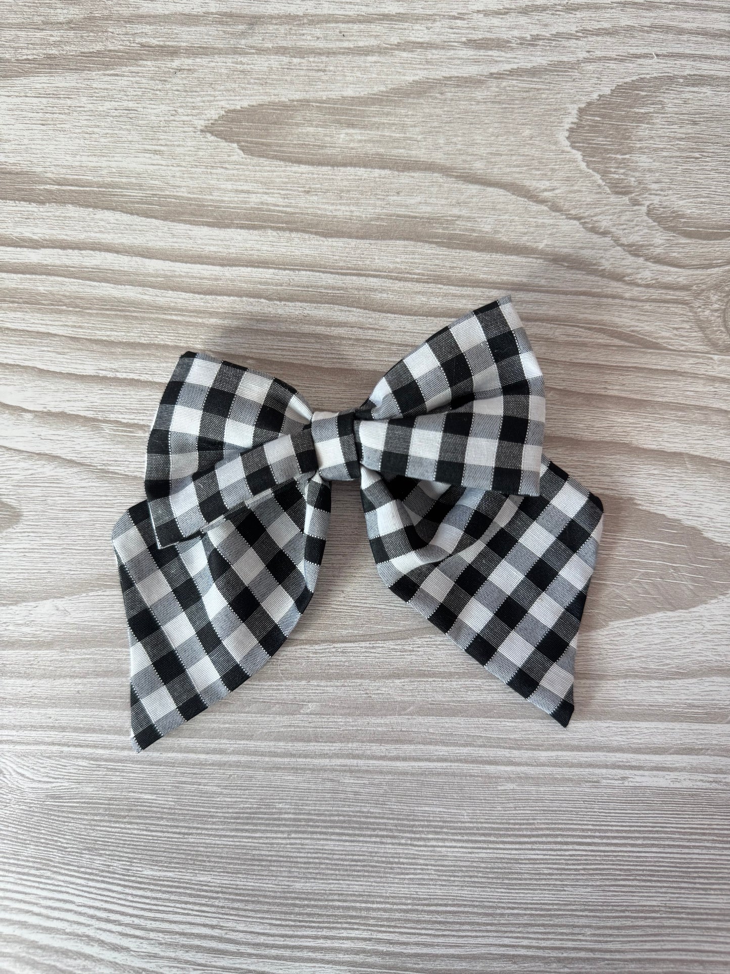 Small Black Gingham Bow