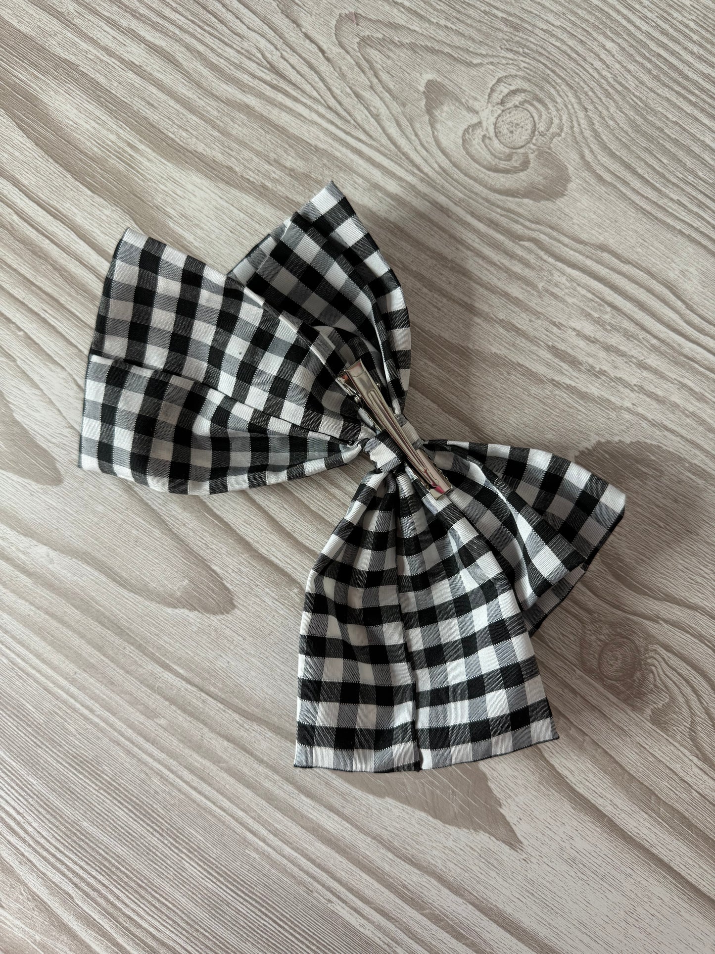Large Black Gingham Bow