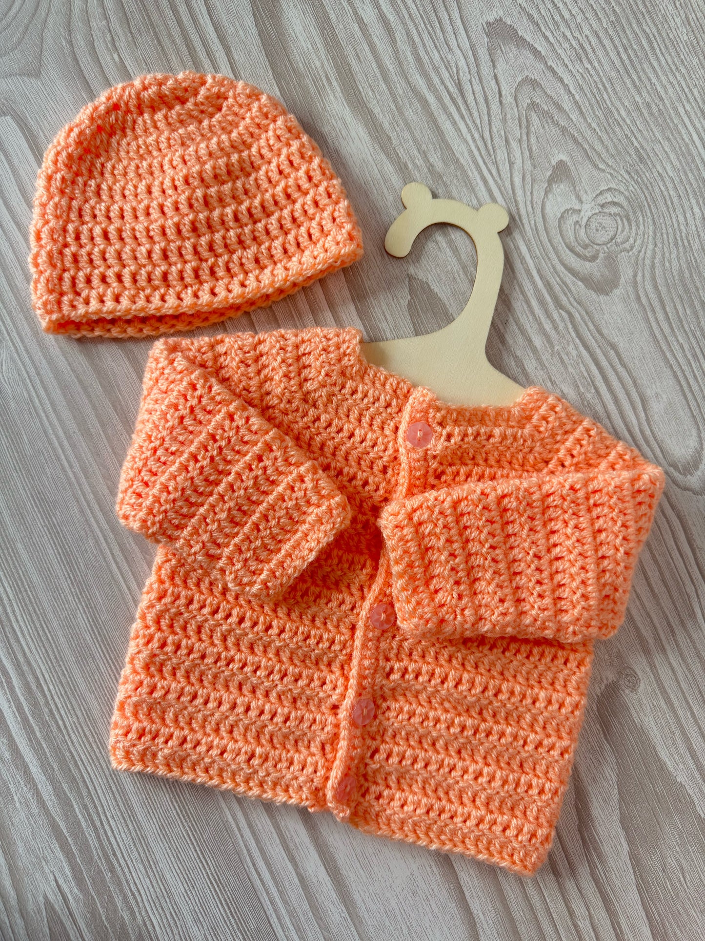 Handmade Crochet Newborn Baby Cardigan