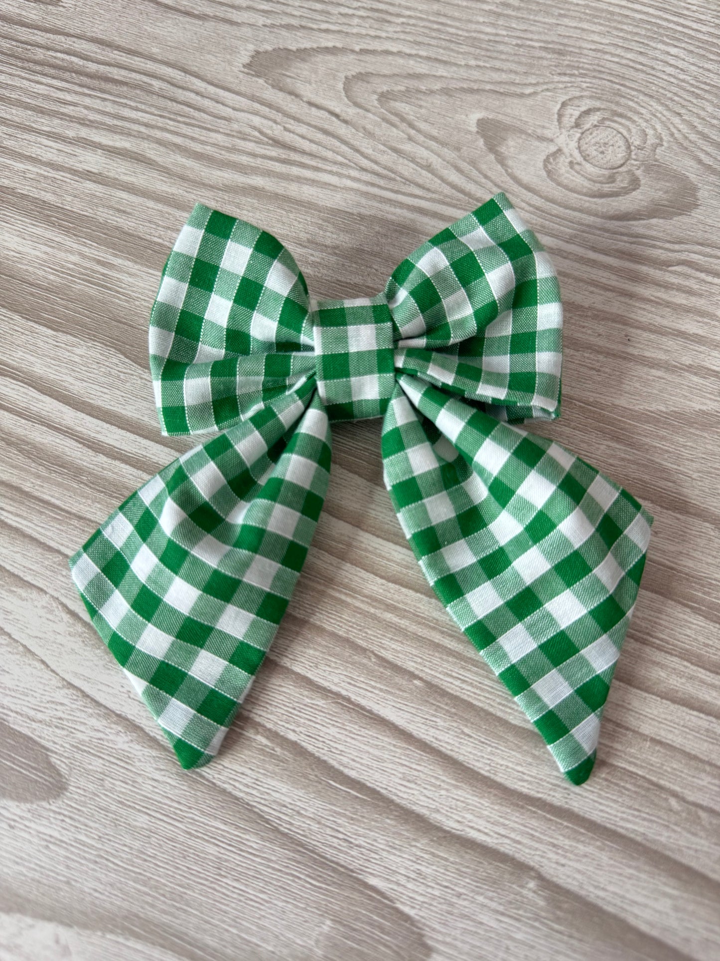 Small Green Gingham Bow