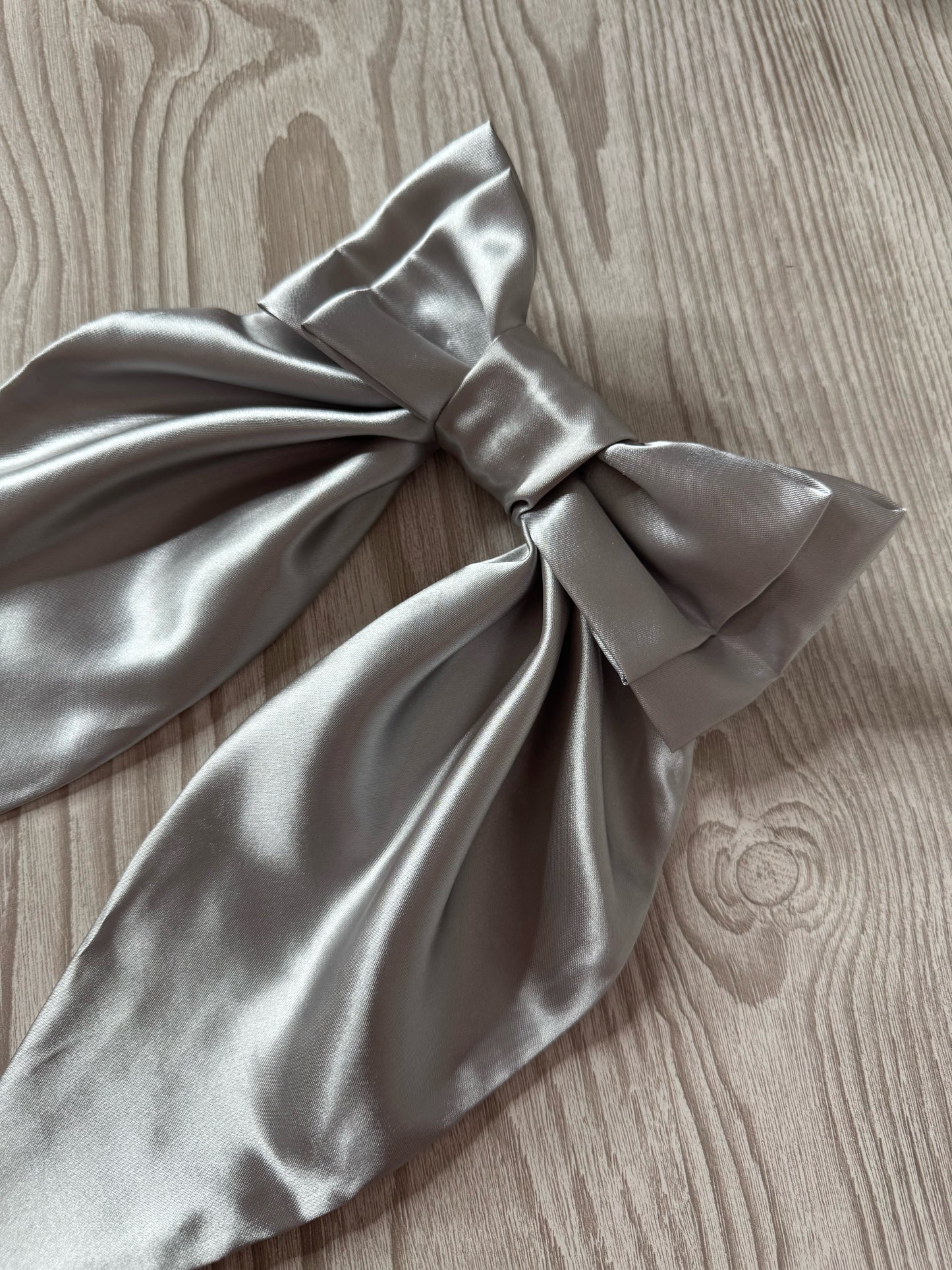 Extra Large Silver Silky Bow