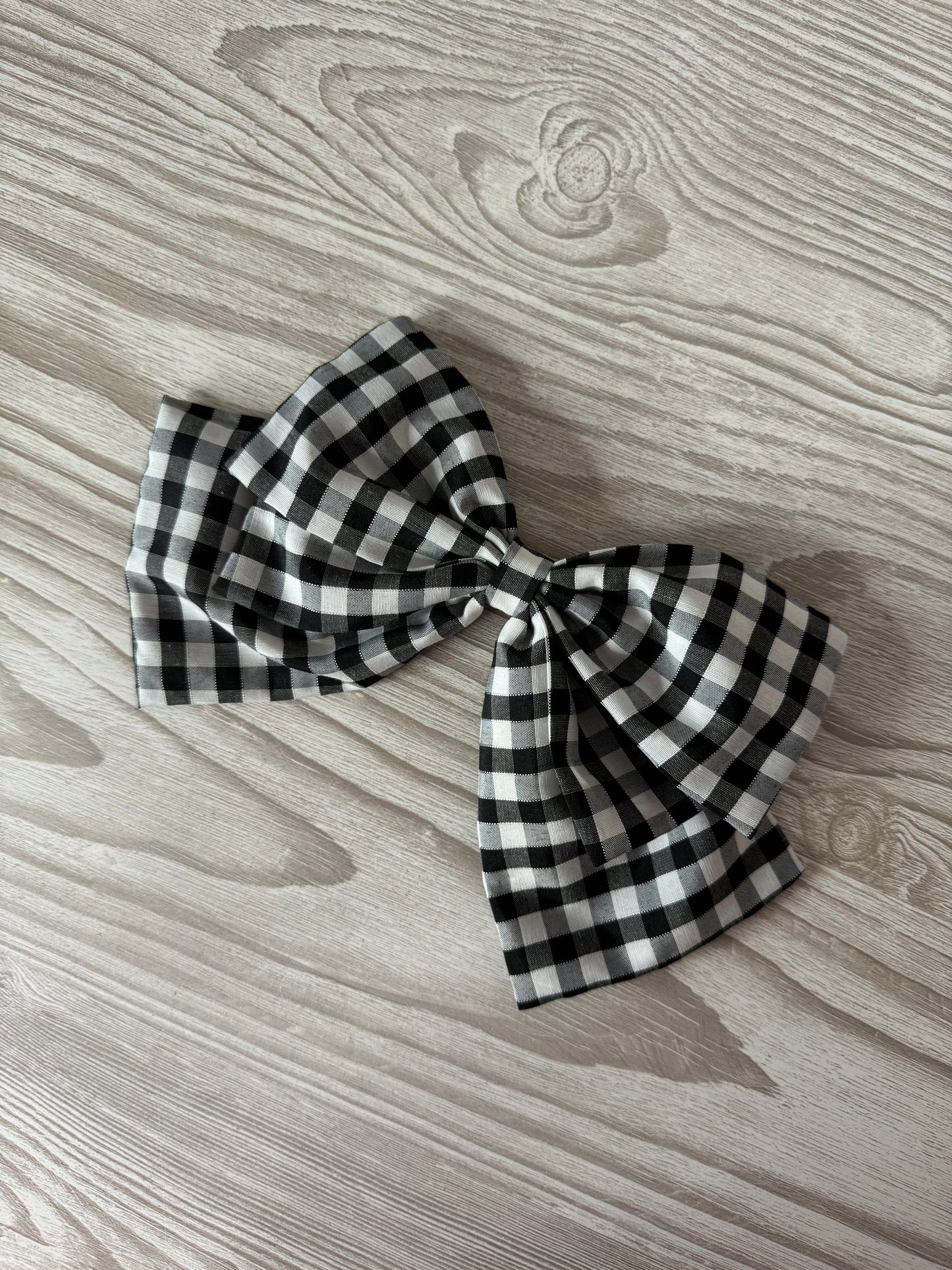 Large Black Gingham Bow