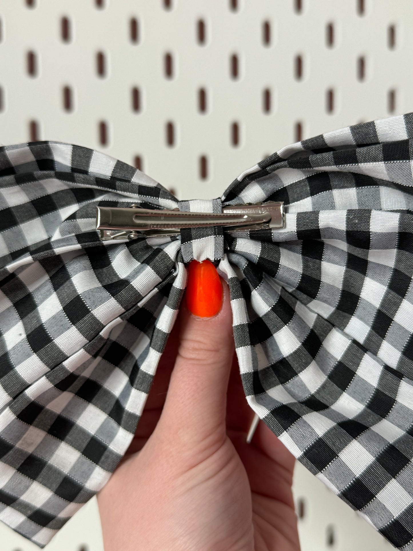 Large Black Gingham Bow