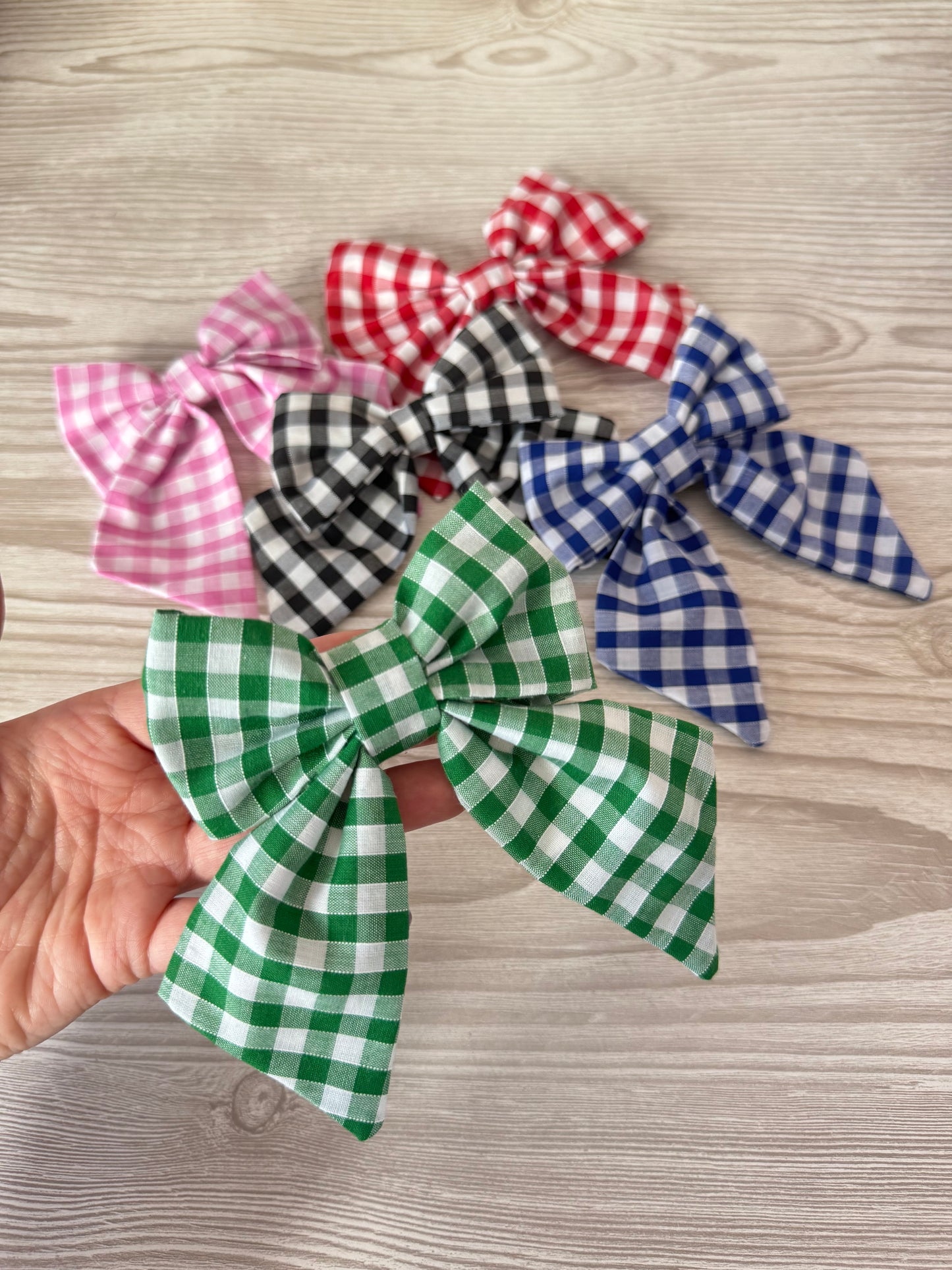 Small Green Gingham Bow