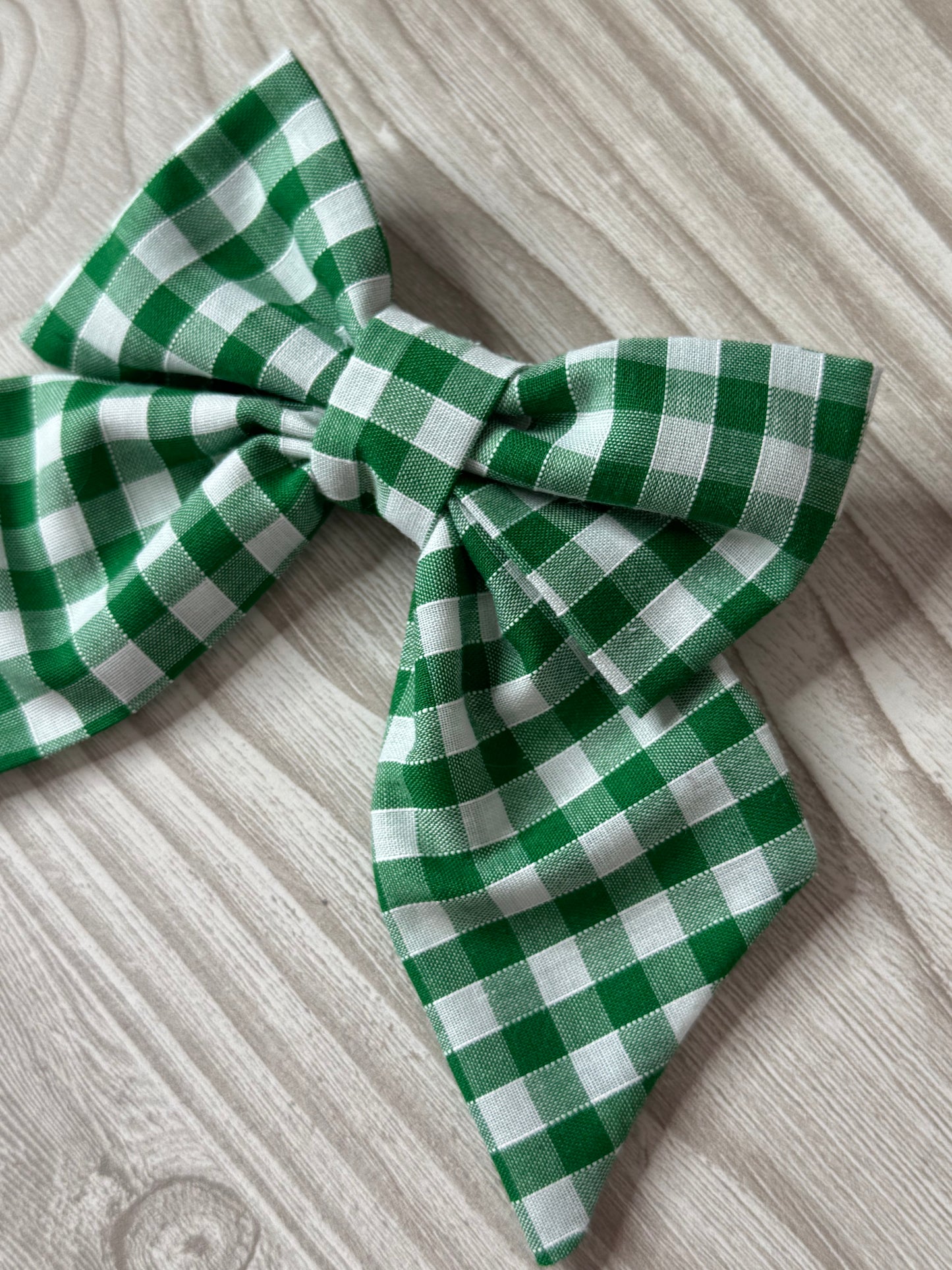 Small Green Gingham Bow