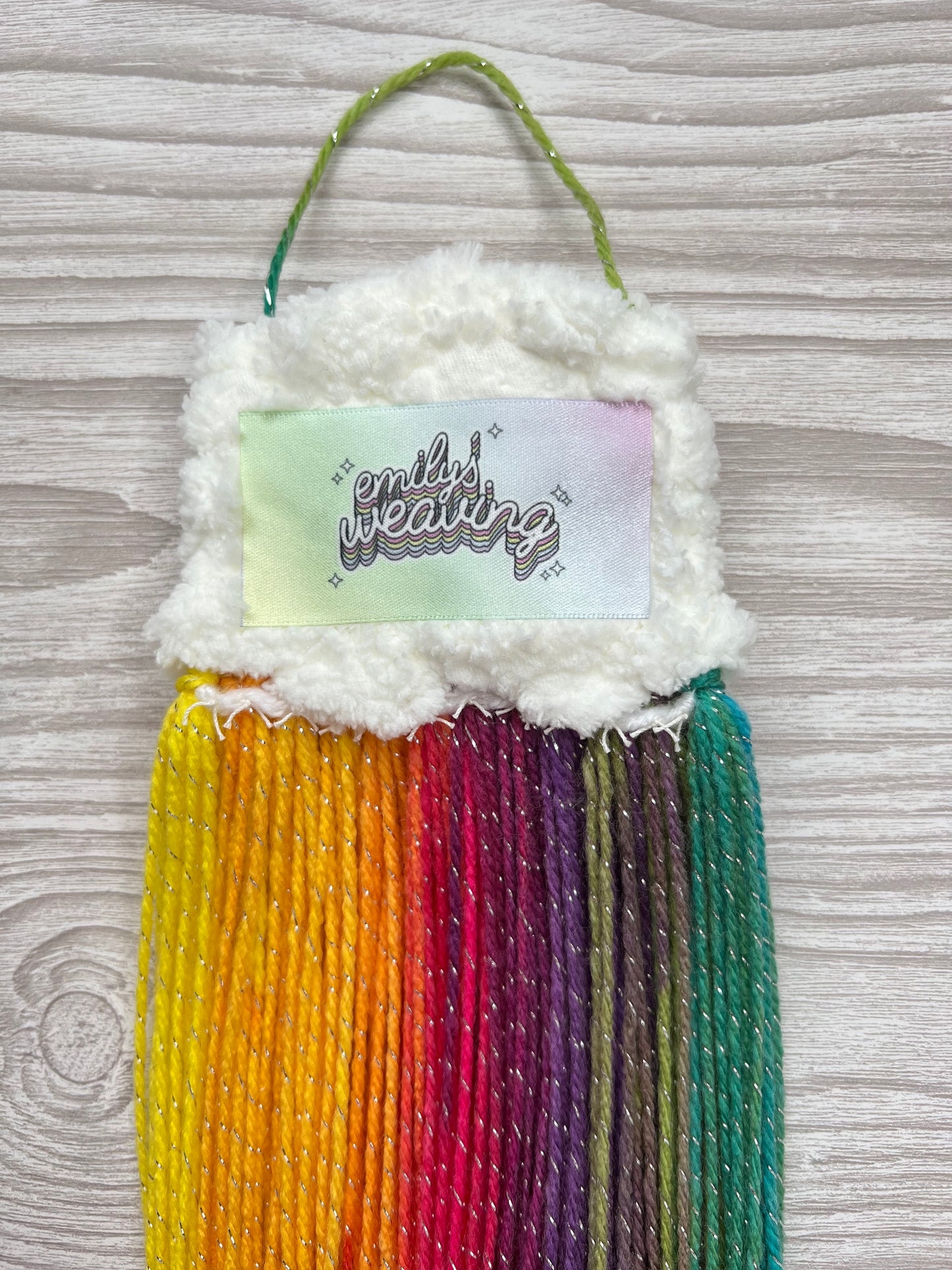 Mini Cloud Woven Wall Hanging - Rainbow Sparkle