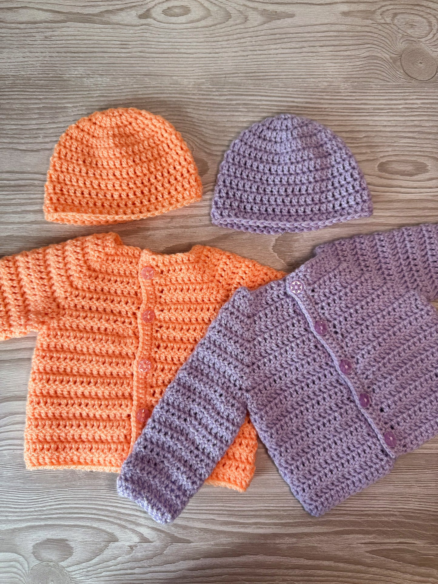 Handmade Crochet Newborn Baby Cardigan