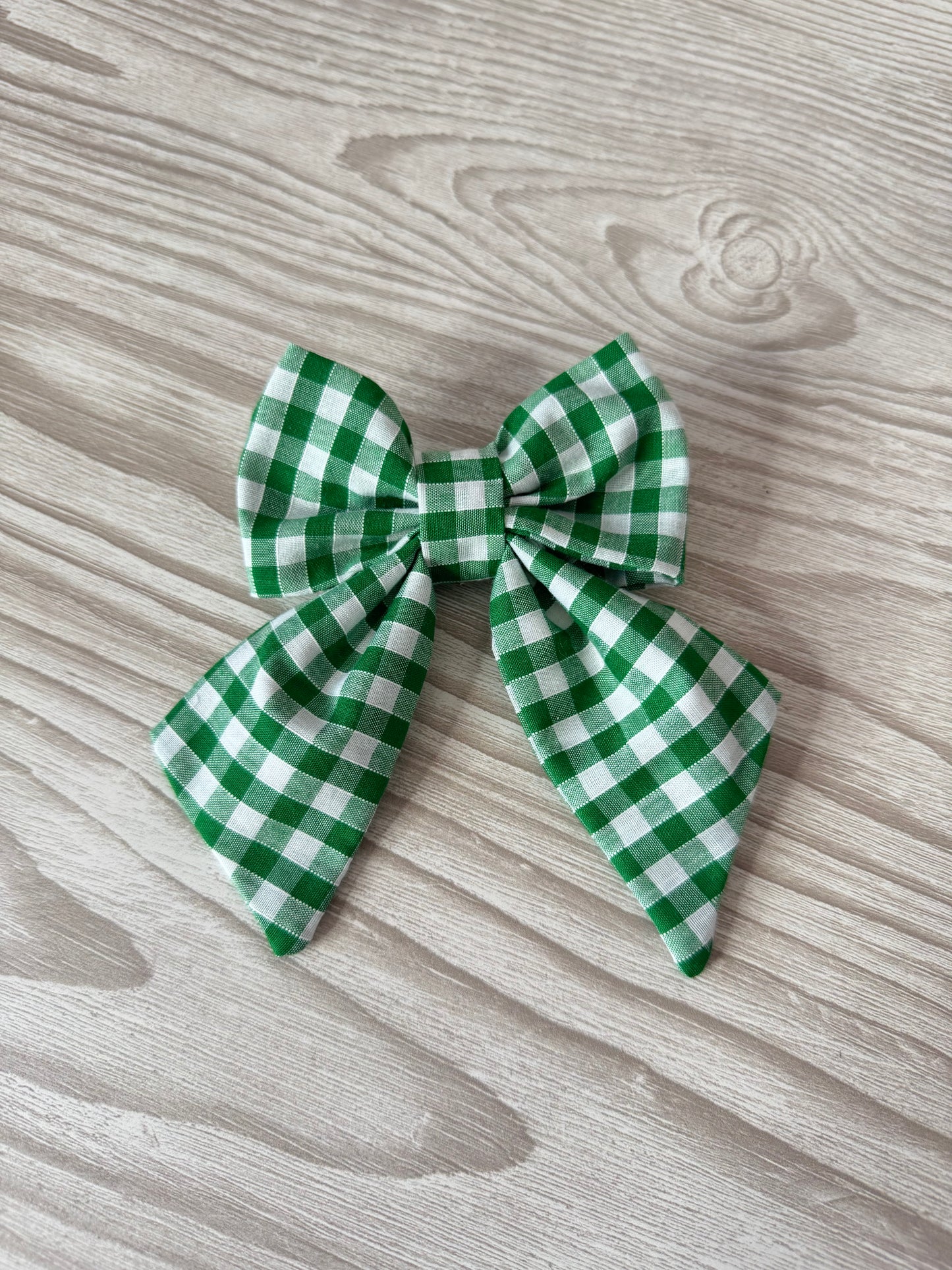 Small Green Gingham Bow