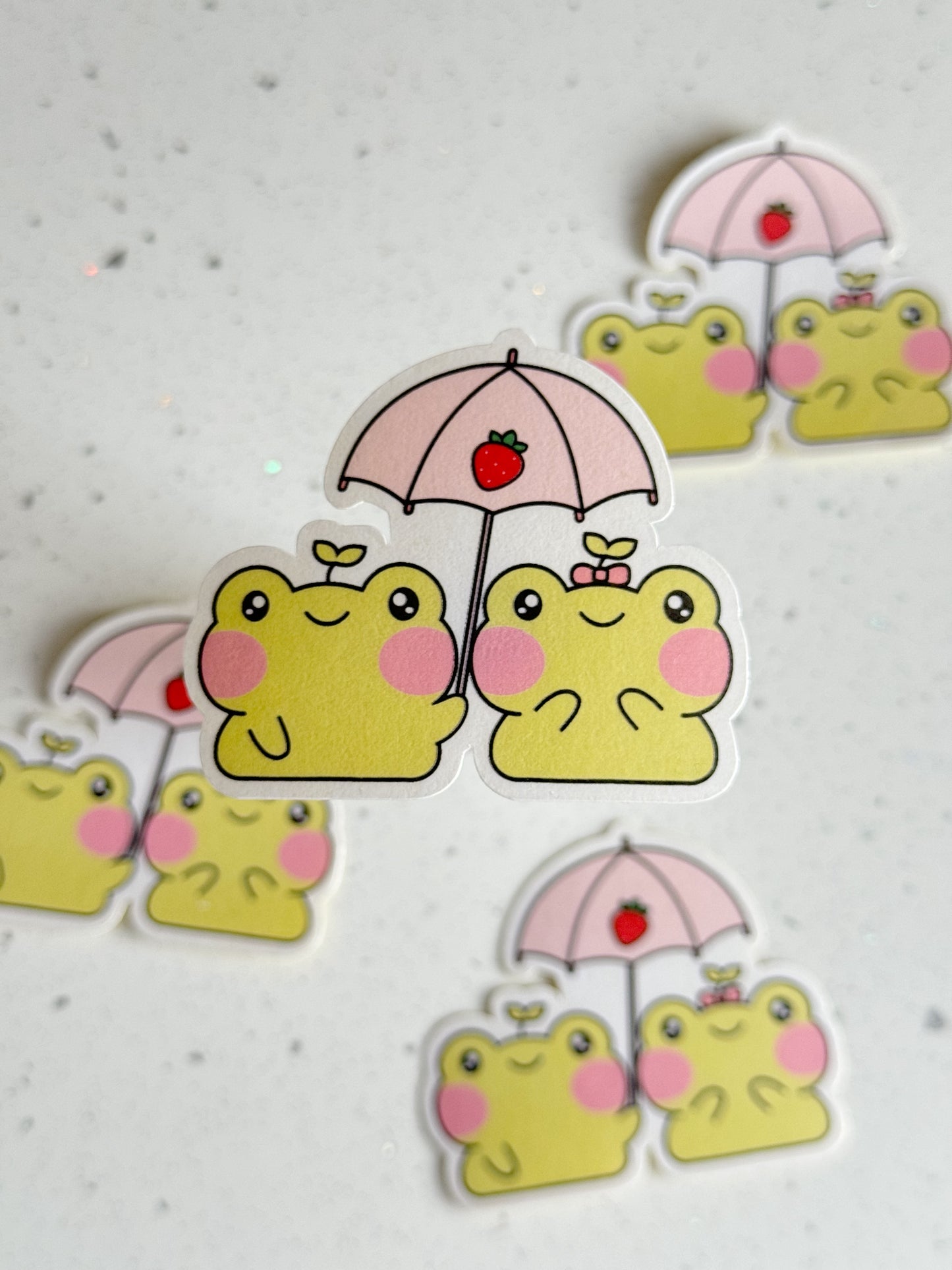 Umbrella Froggy Love Sticker