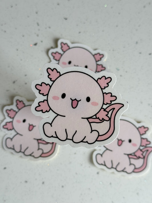 Pink Axolotl Sticker # 1