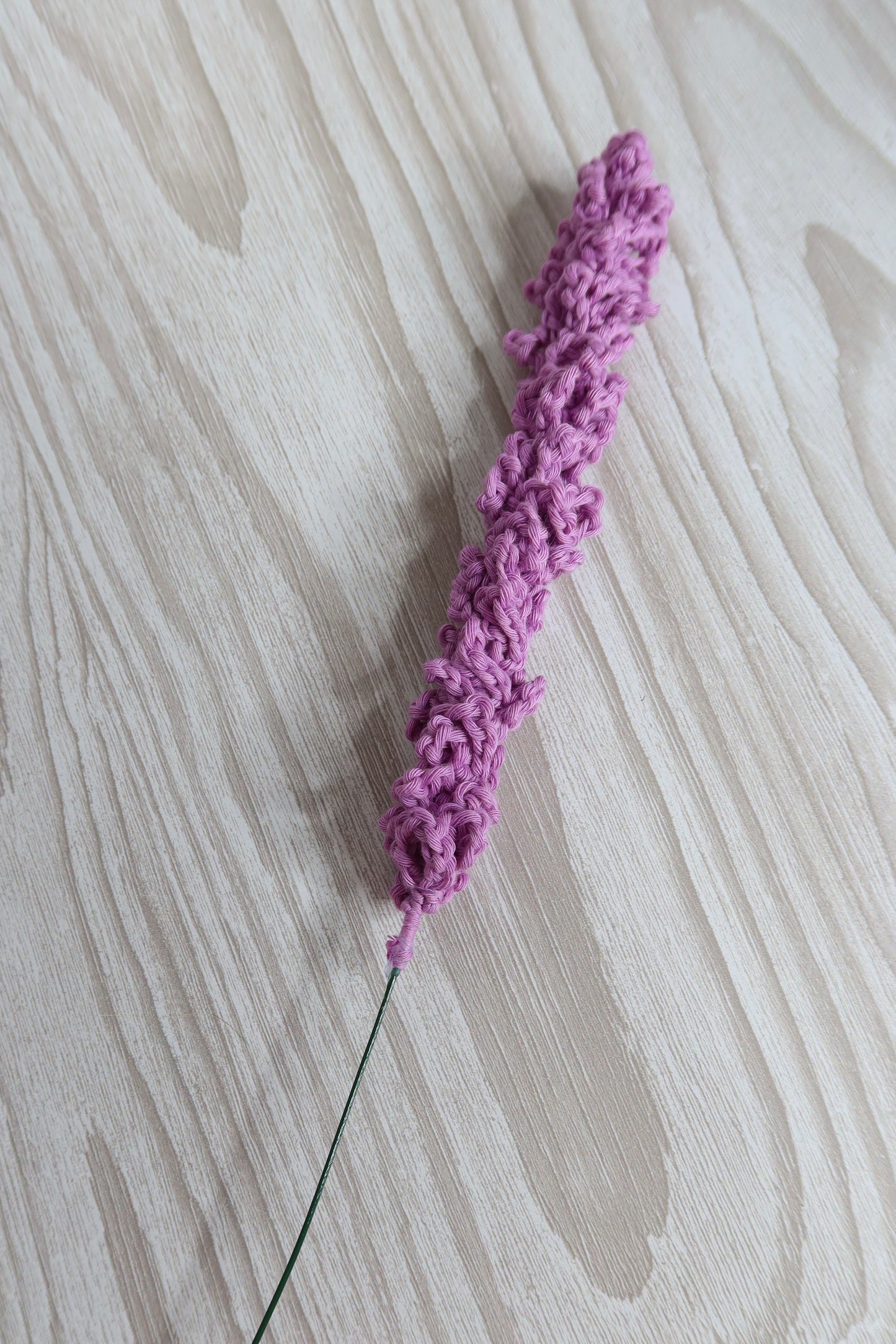 Lavender Stem Crochet Flower