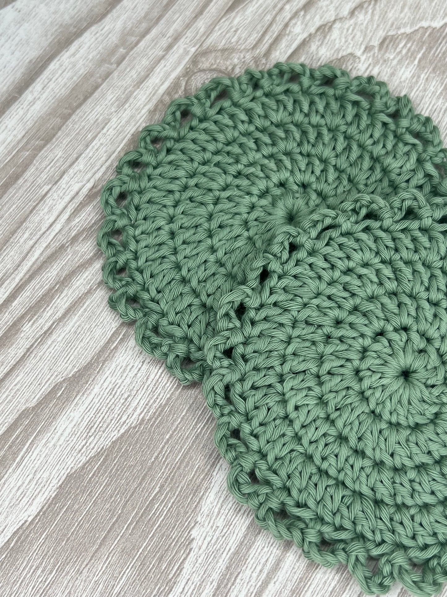 Sage Frilly Coasters - Pack of 2