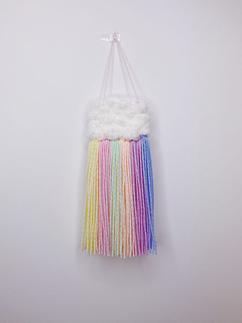 Mini Cloud Woven Wall Hanging - Pastel Rainbow