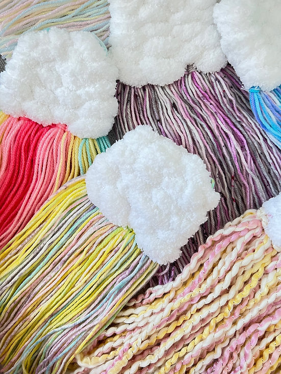 Mini Cloud Woven Wall Hanging - Sherbert Fizz