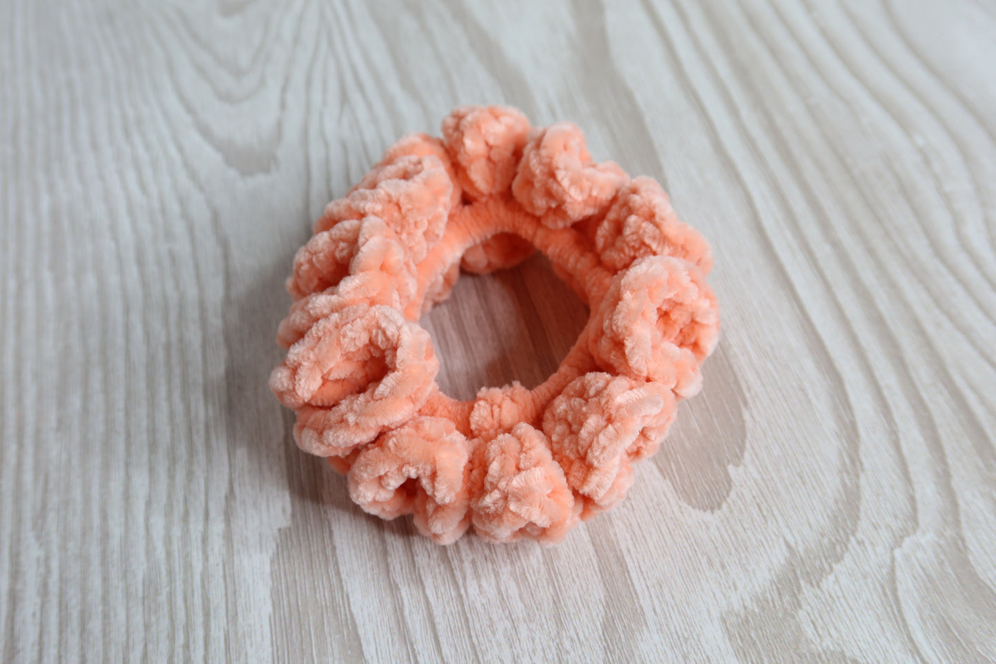 Peachy Crochet Scrunchie
