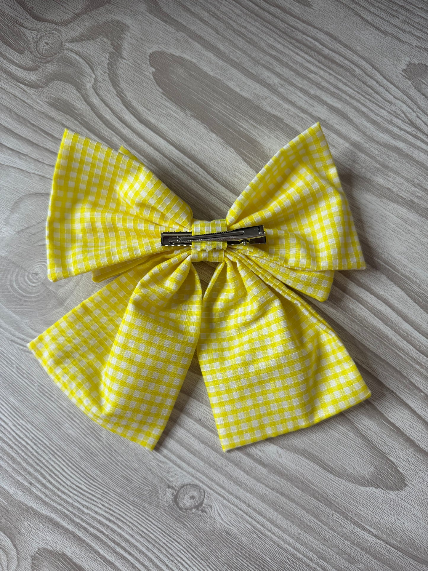 Large Yellow Gingham Bow