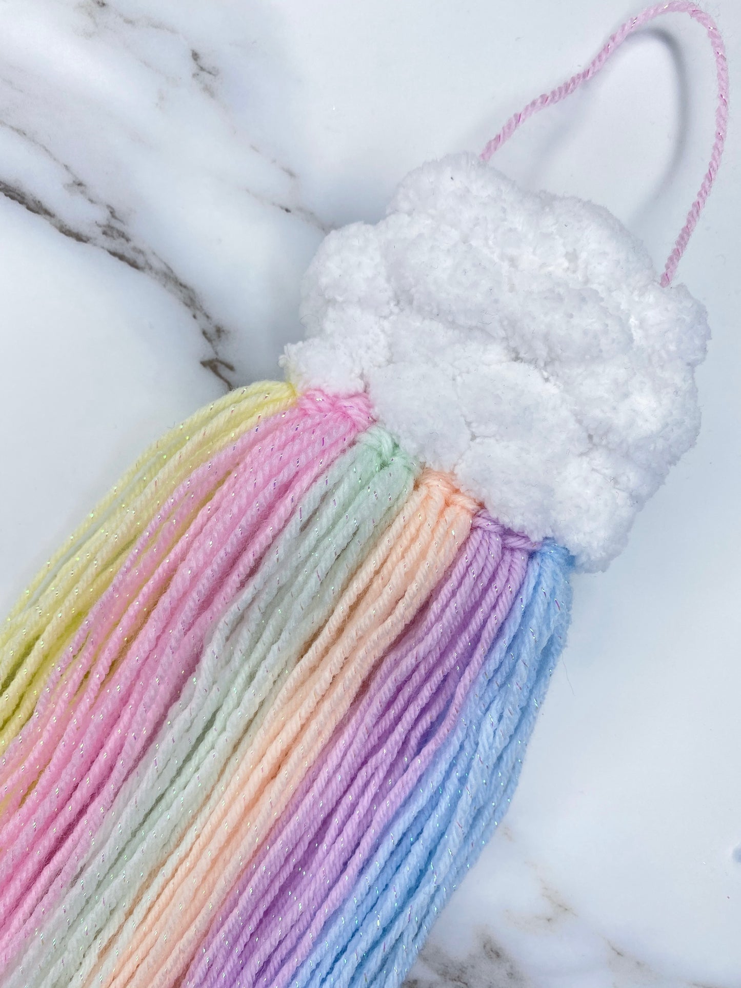 Mini Cloud Woven Wall Hanging - Pastel Rainbow
