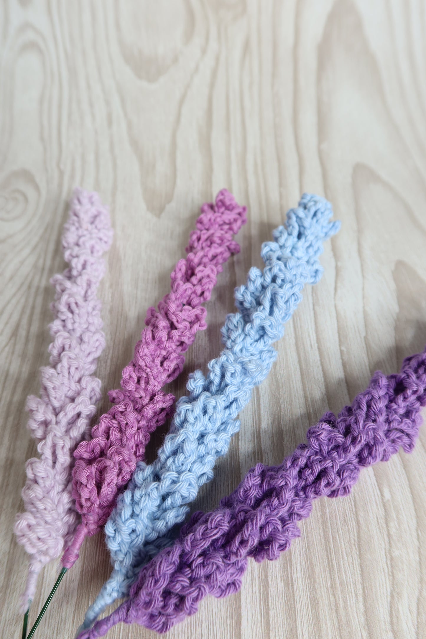 Lavender Stem Crochet Flower