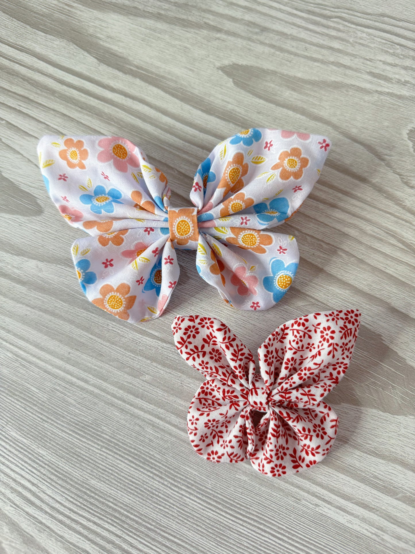 Large White Floral Butterfly Bow
