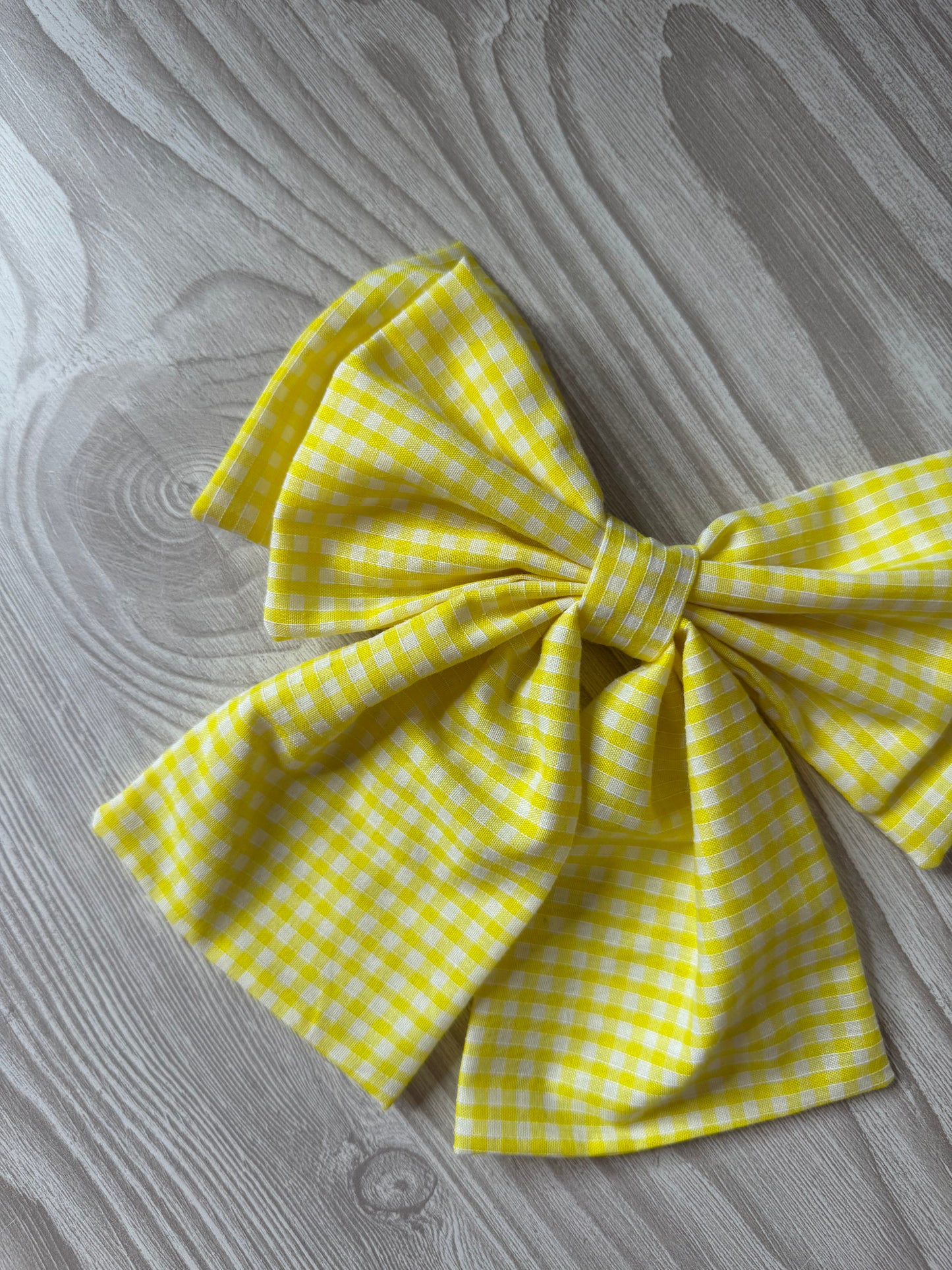 Large Yellow Gingham Bow