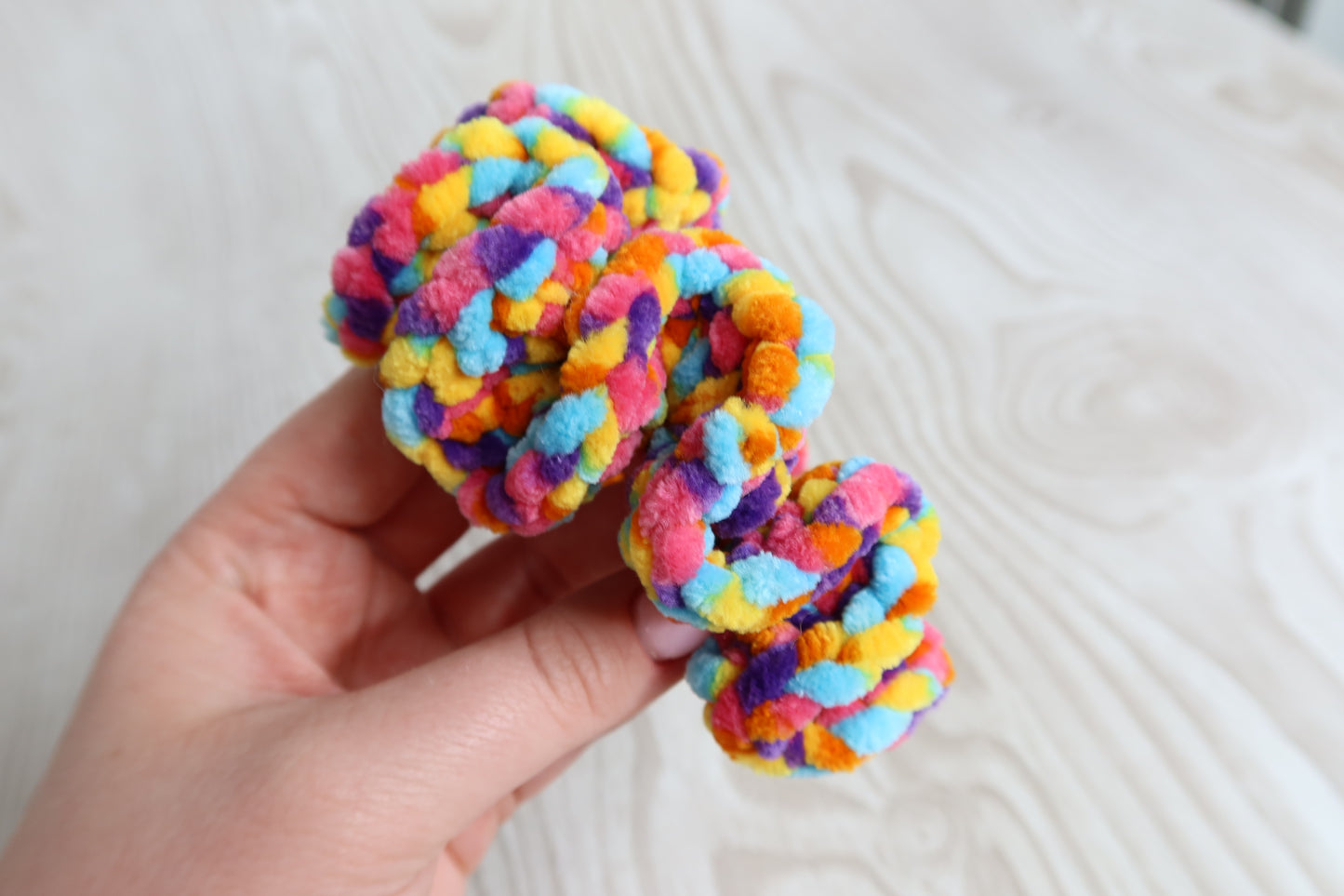 Rainbow Crochet Scrunchie