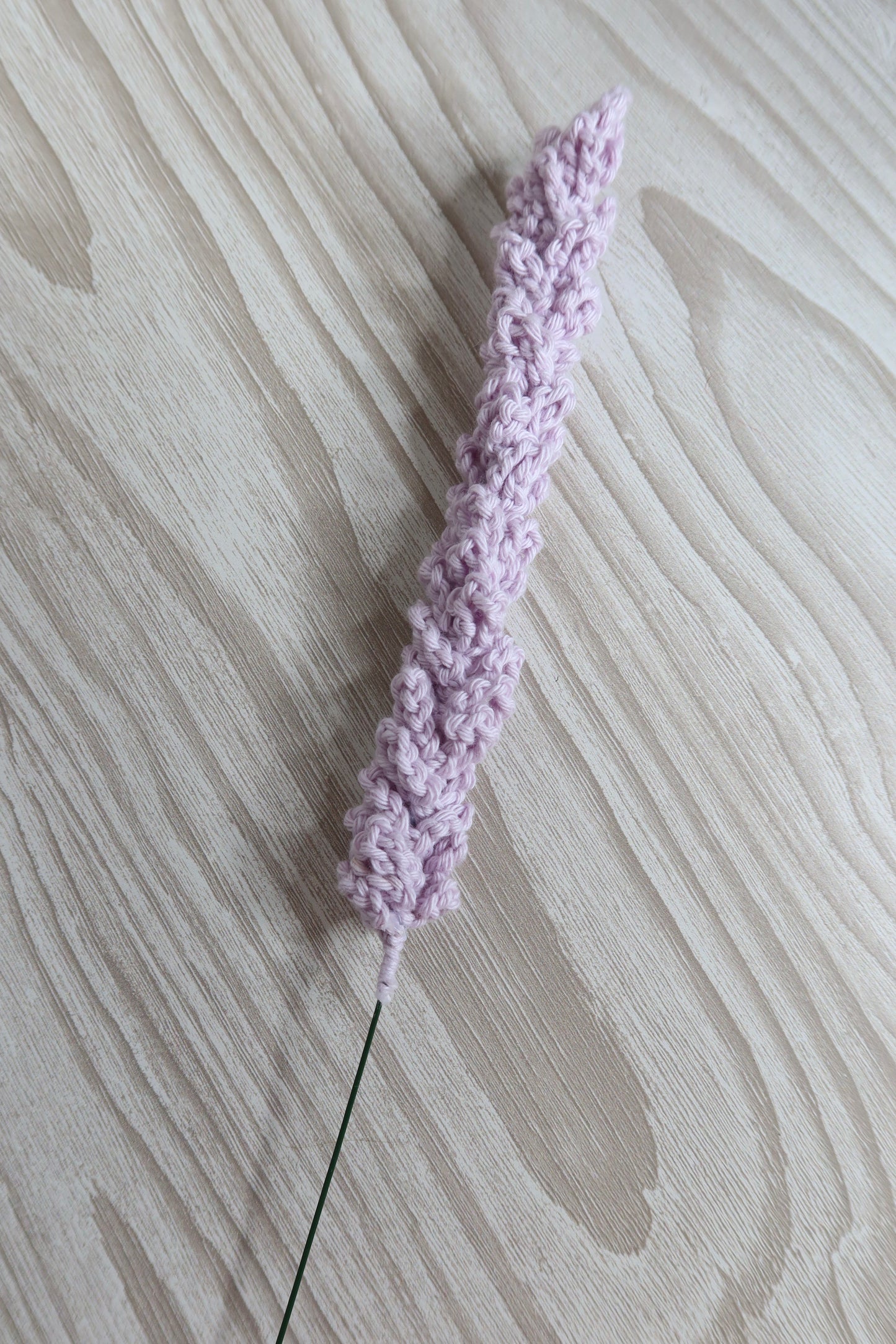 Lavender Stem Crochet Flower