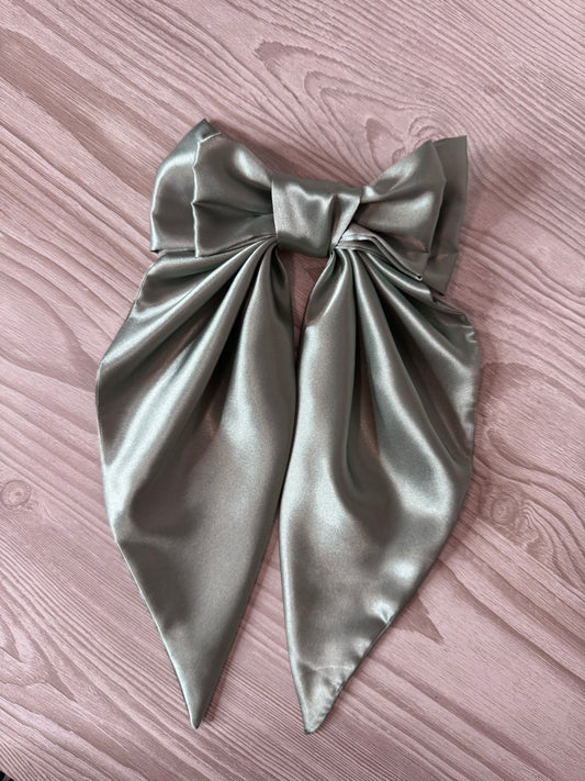 Extra Large Sage Silky Bow