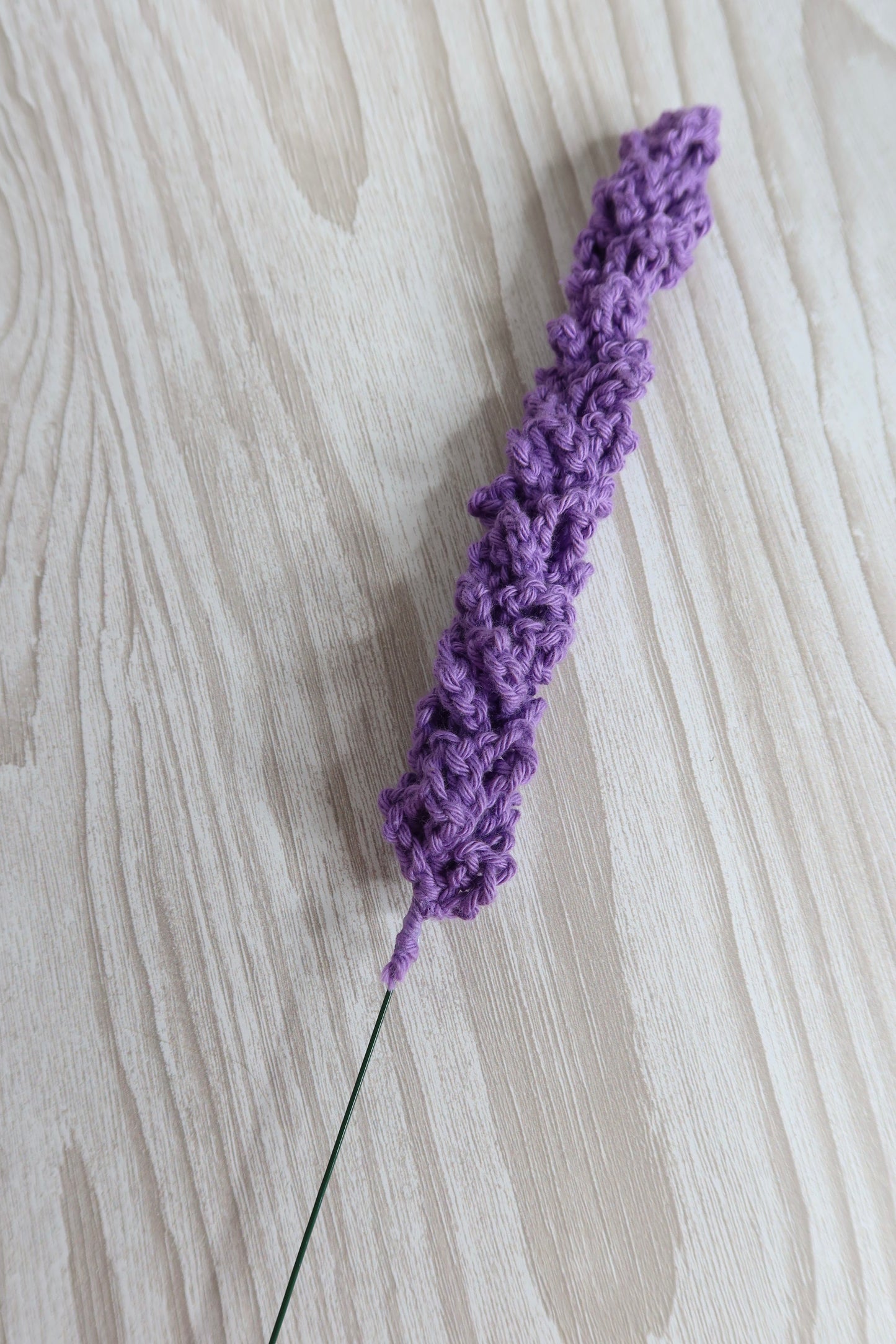 Lavender Stem Crochet Flower
