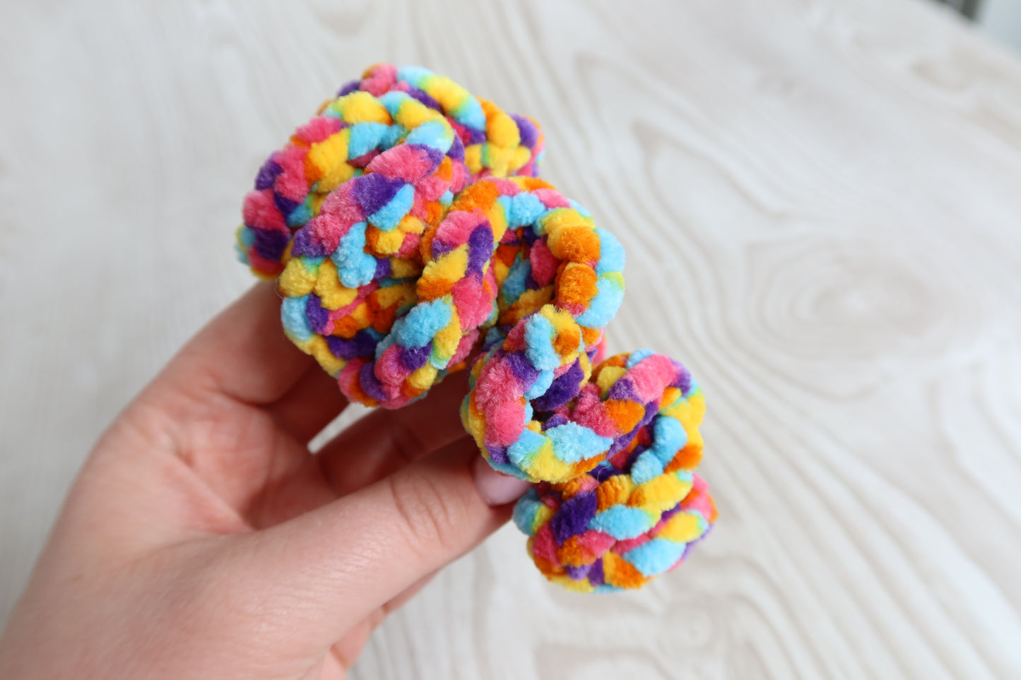 Rainbow Crochet Scrunchie