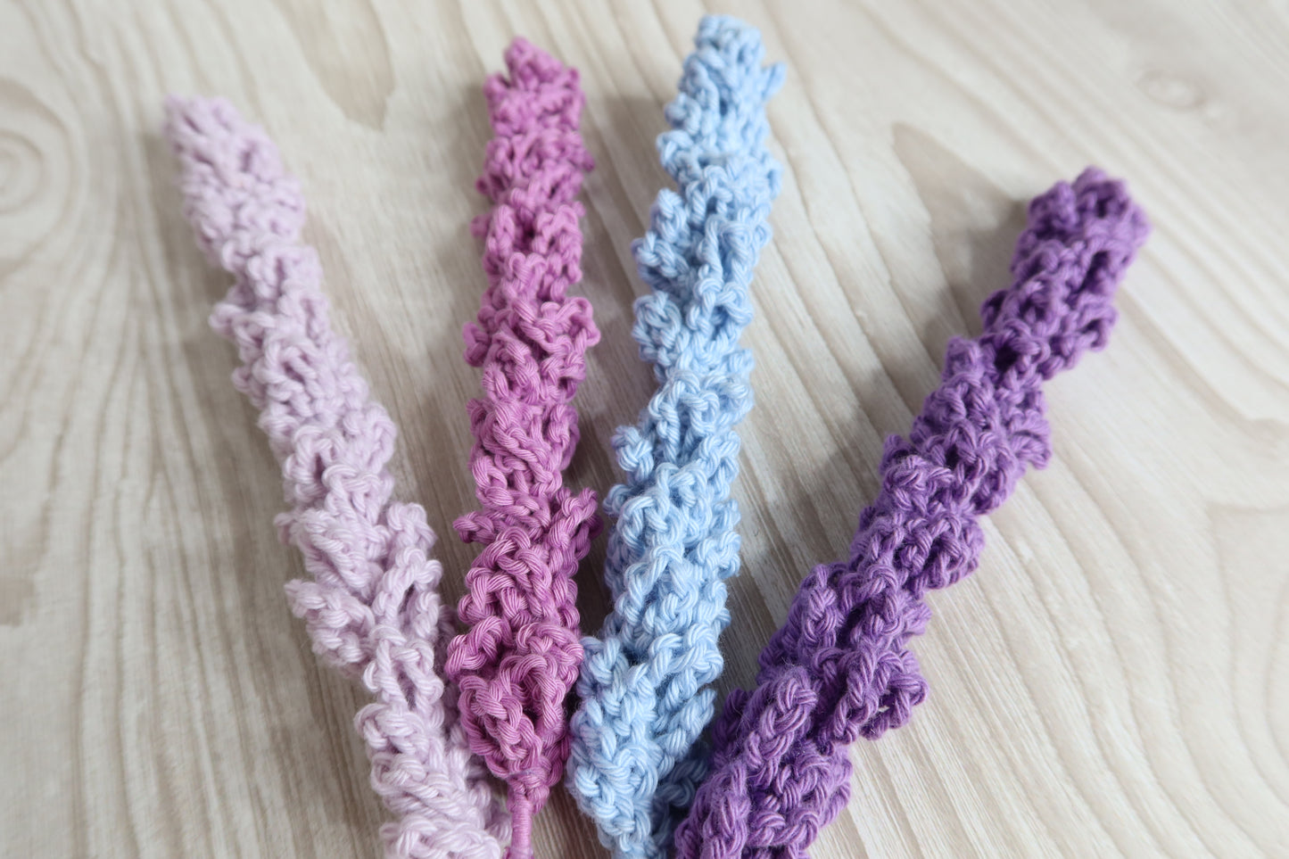 Lavender Stem Crochet Flower