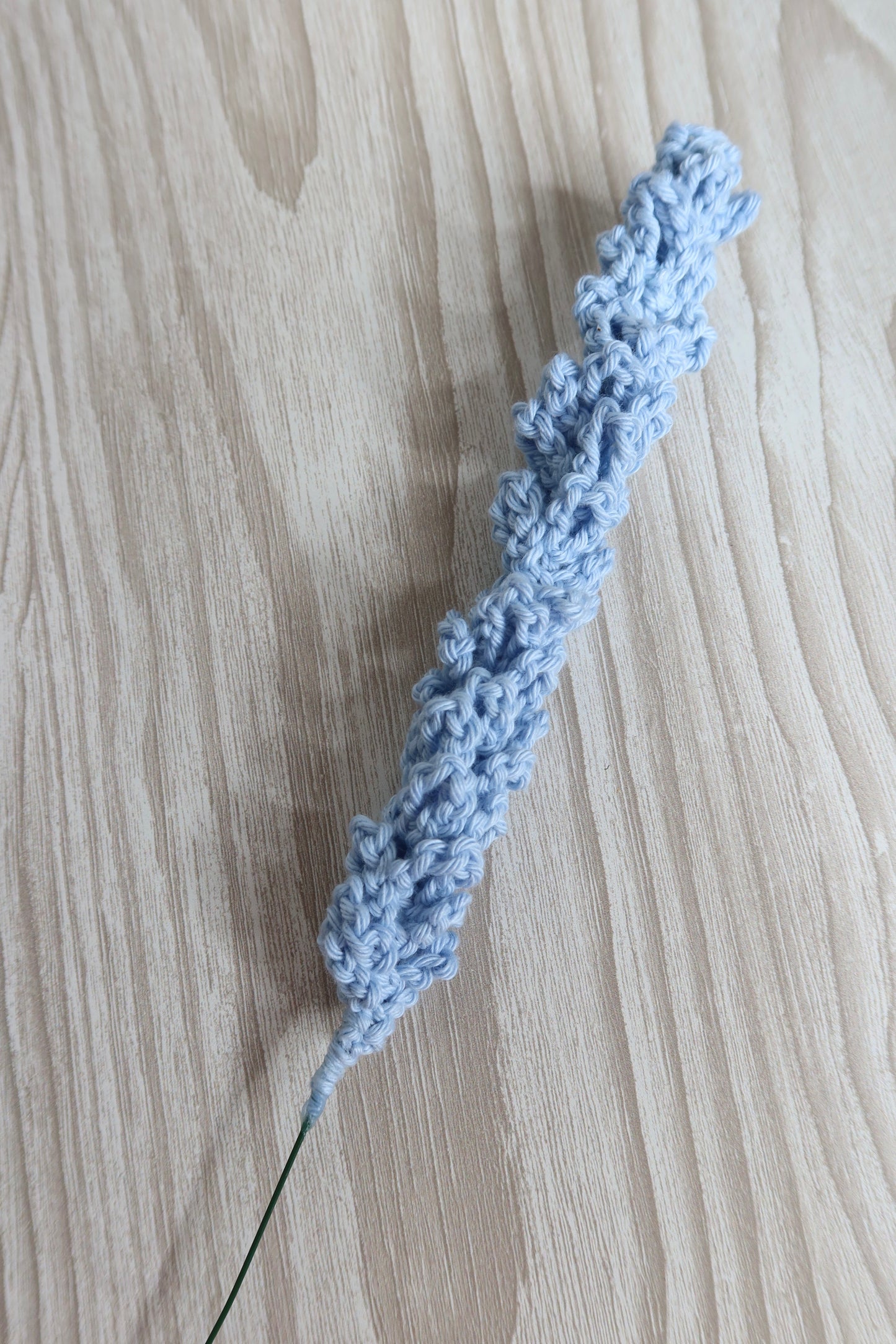 Lavender Stem Crochet Flower
