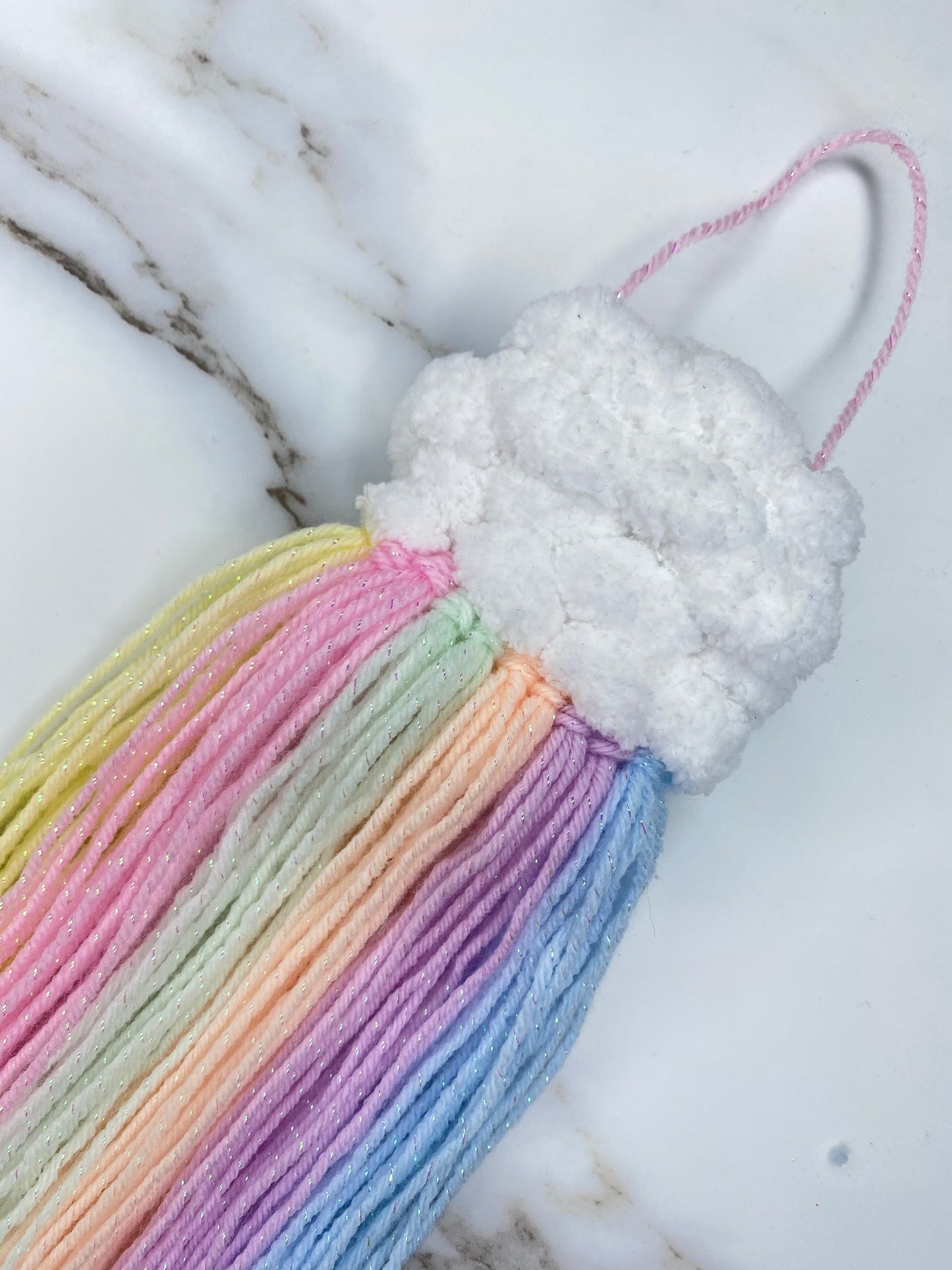 Mini Cloud Woven Wall Hanging - Pastel Rainbow