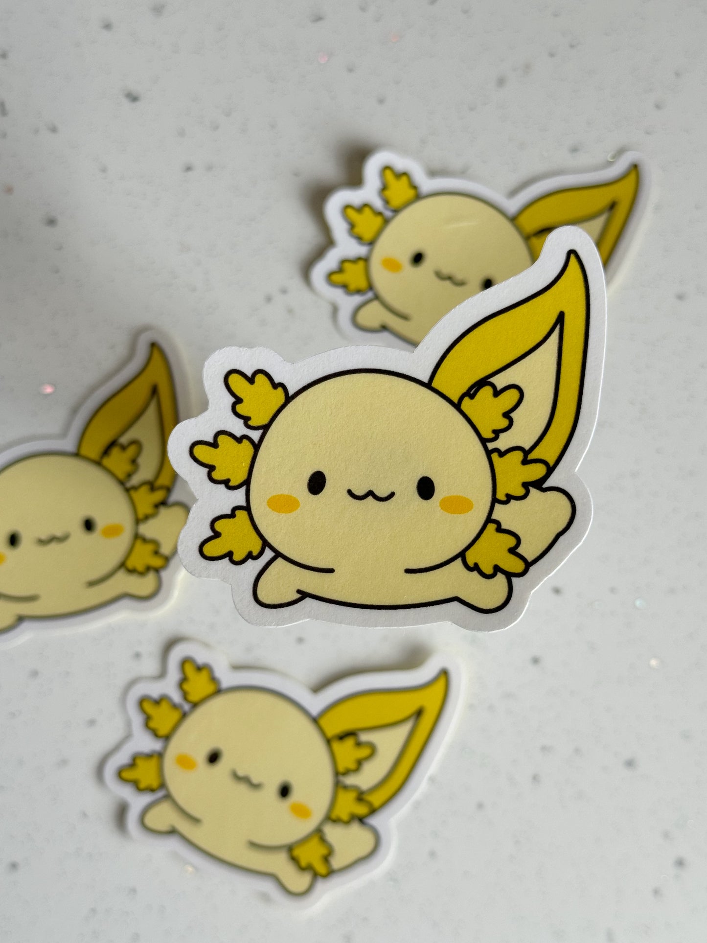 Yellow Axolotl Sticker
