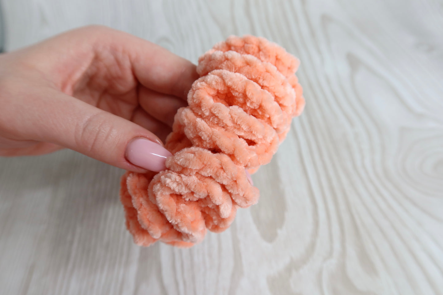 Peachy Crochet Scrunchie
