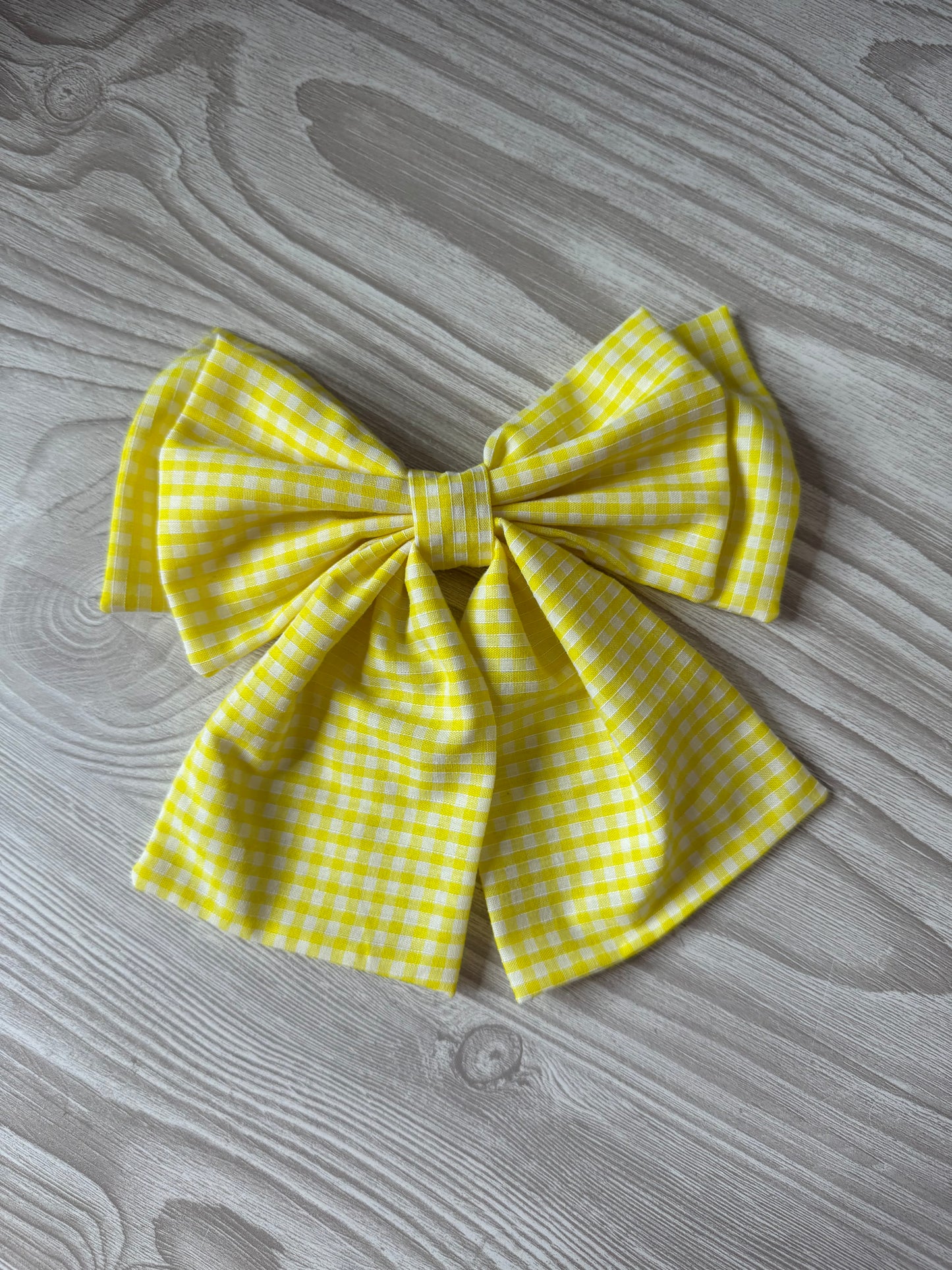 Large Yellow Gingham Bow