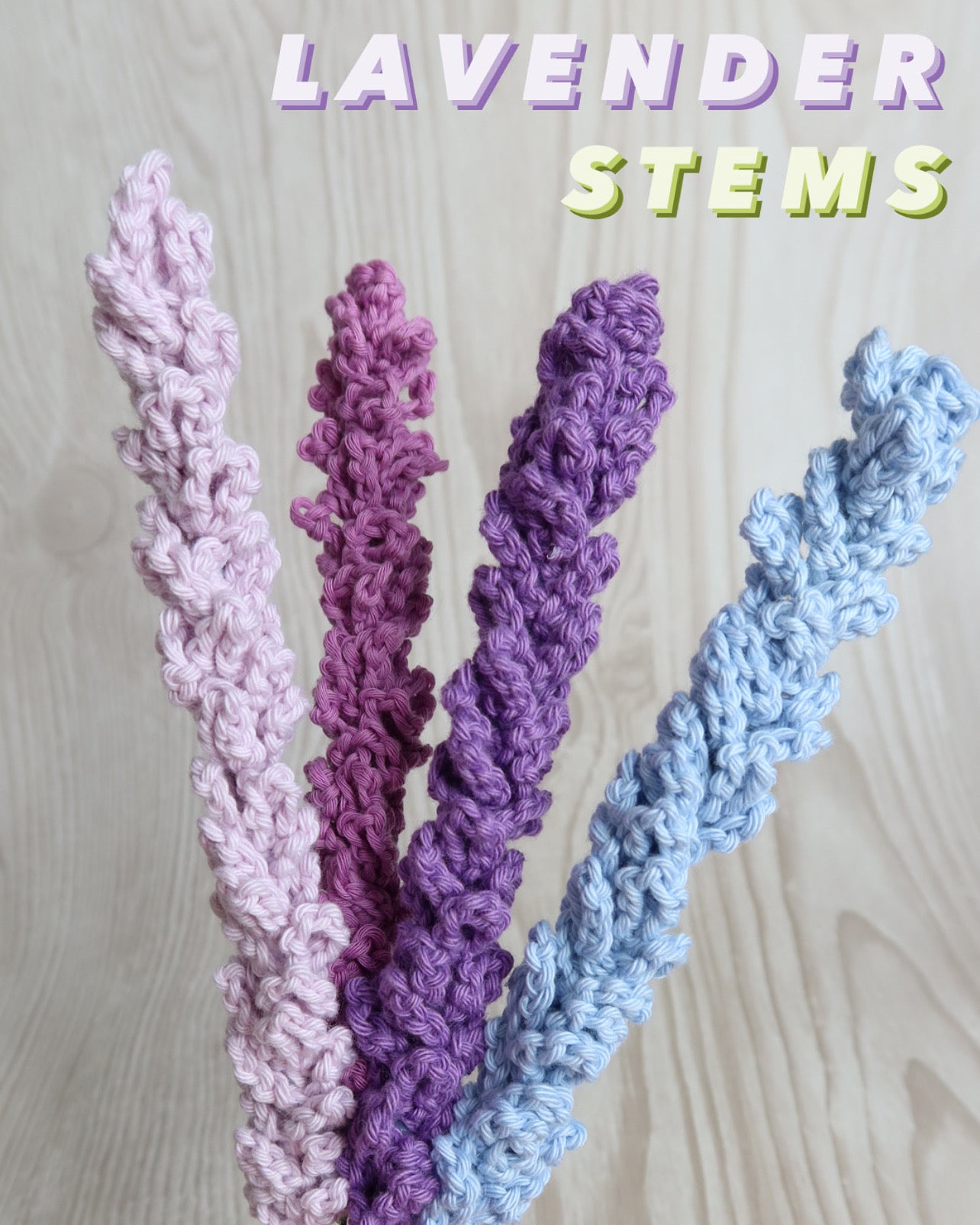 Lavender Stem Crochet Flower