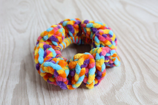 Rainbow Crochet Scrunchie