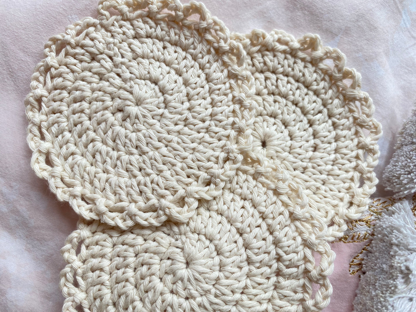 Neutral Frilly Coasters - Pack of 2