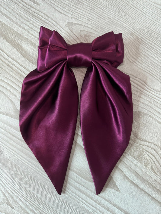 Extra Large Plum Silky Bow