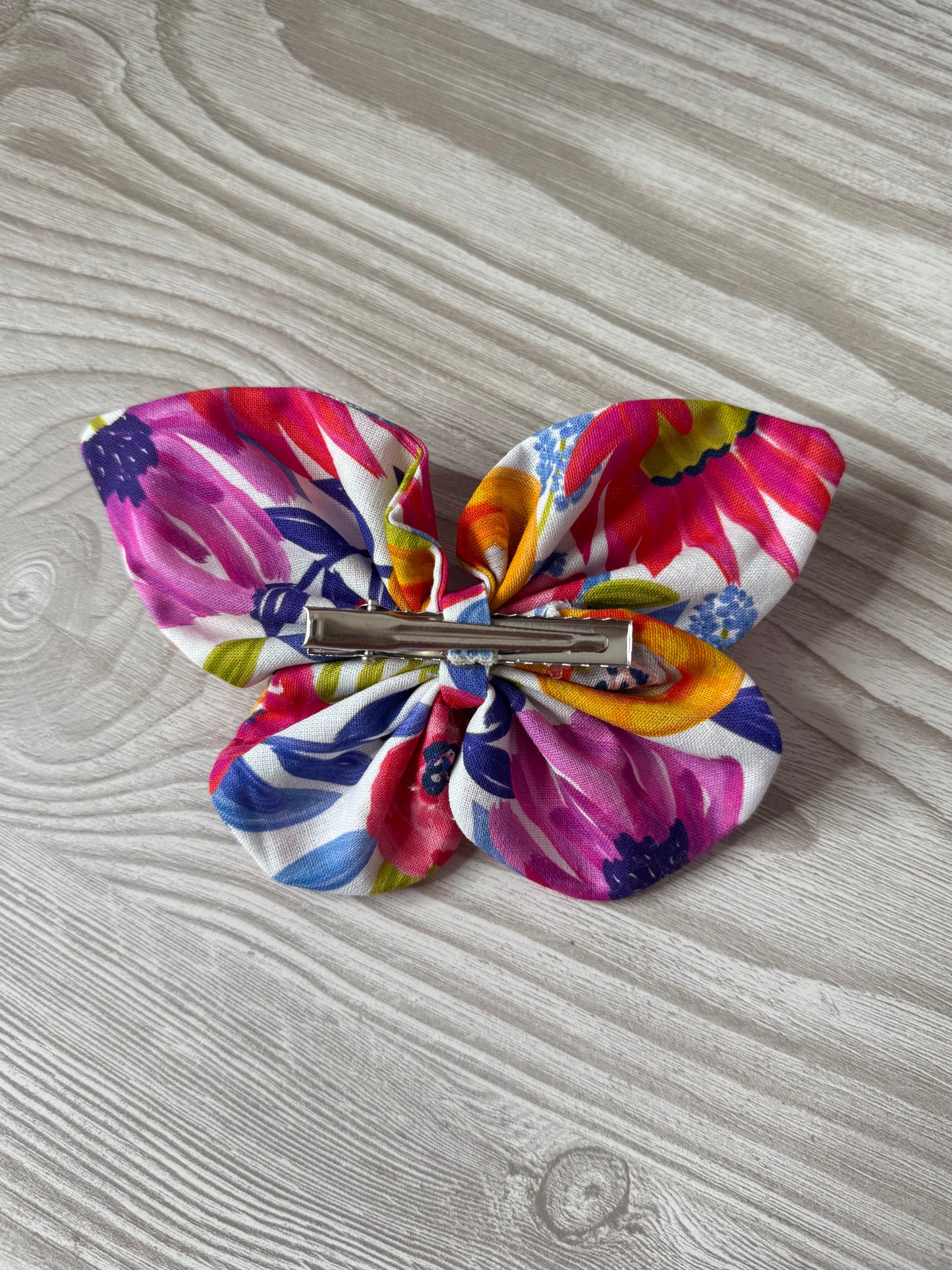 Large Bold Floral Butterfly Bow